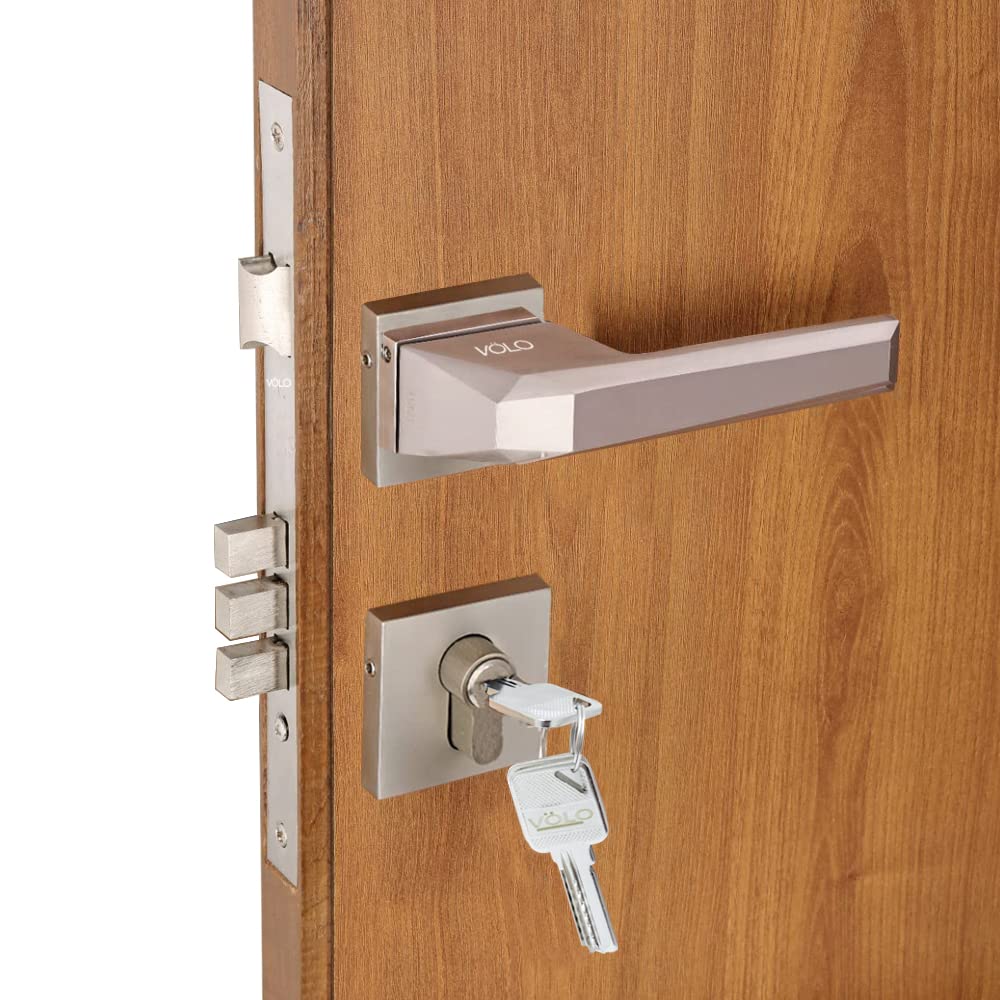 Volo Mortise Door Lock Set for Main Door and Bathroom, Suitable for Home/Hotels/Office (Model No. 2162) Silver Satin (Main Door Lock) (B0BLZ48592) Amazon Price History, Amazon Price Tracker