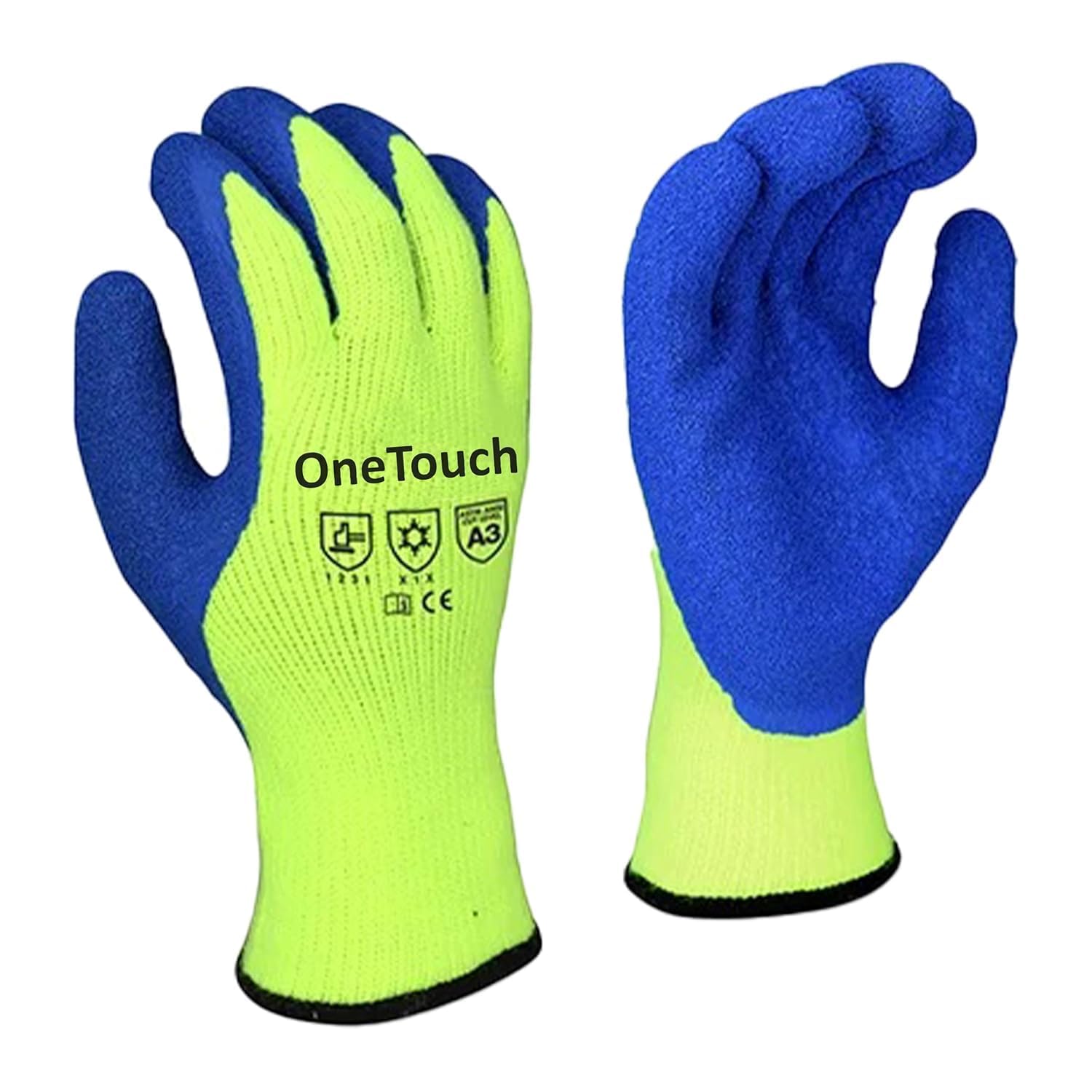 A406 6 Pairs Thermal Gloves Winter Gloves Latex Rubber Gloves Work Gloves Builders Gardening (XX-Large/11)
