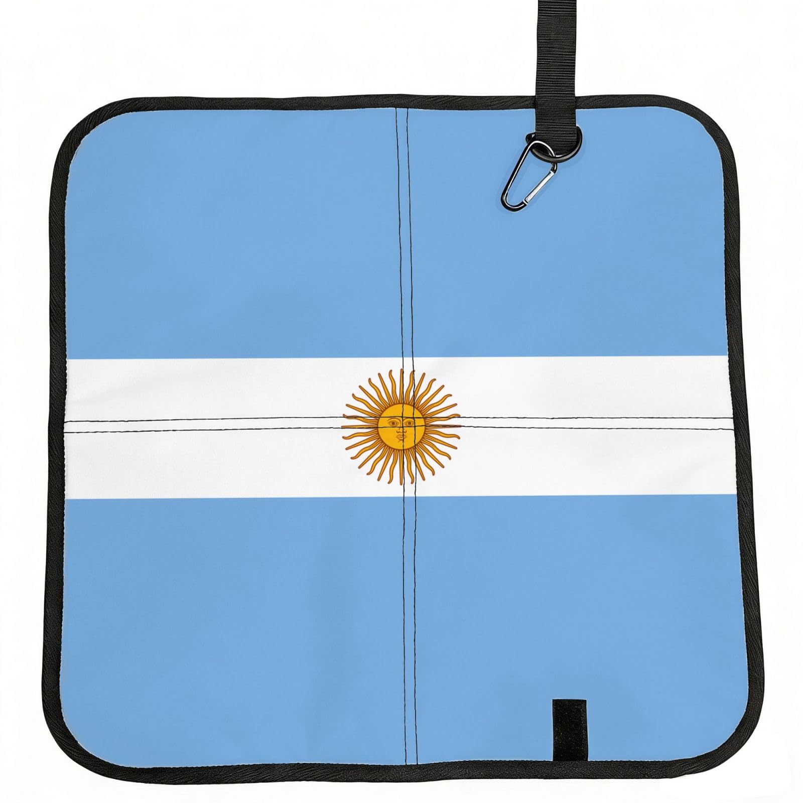 WZYCWB Argentine flag Foldable Seating Cushion with Carabiner - Stadium Mat for Camping, Hiking and Outdoor Activities
