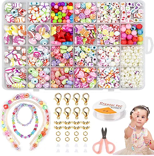 Niños Bricolaje Conjunto de Cuentas,Juguete de Cuentas de Niños DIY, Cuentas Coloridas para Hacer Joyas para Niños Pulseras de Bricolaje Cuentas de Collares Cover