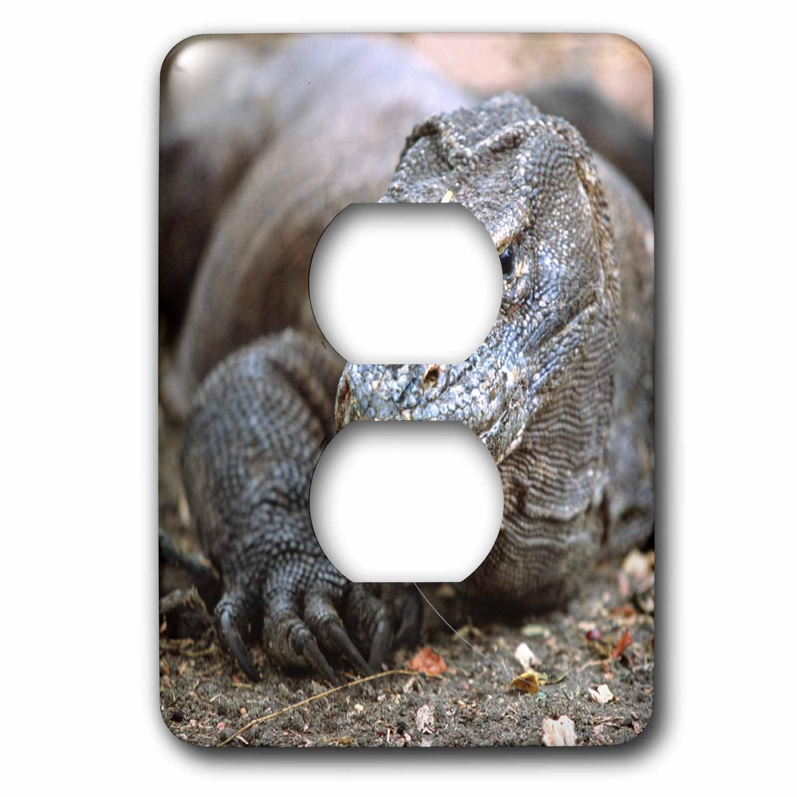 Komodo Dragon Lizard cache prise pour masquer les plaques jaunies