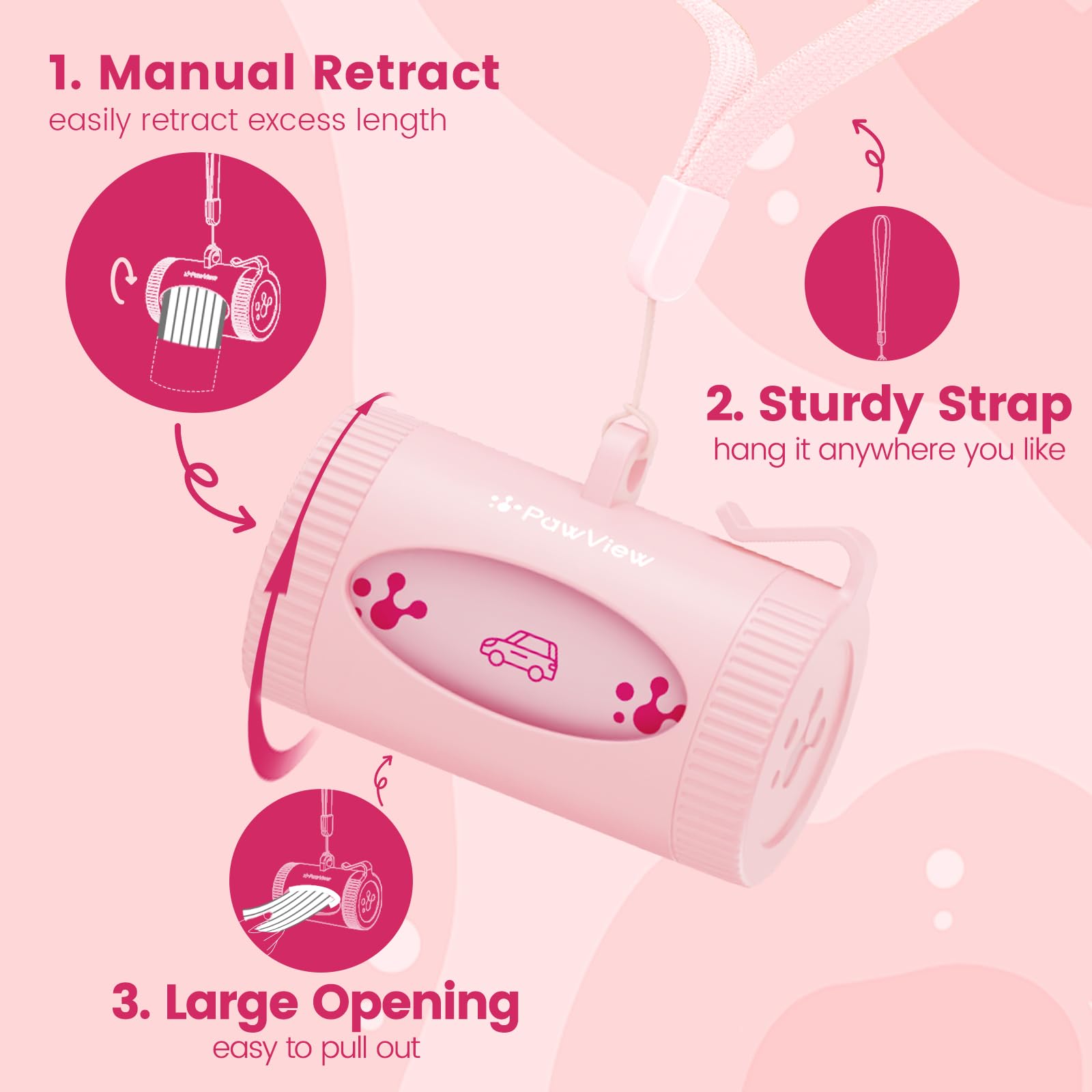 Smart Dog Poop Bag Holder with Built-In Hands-Free Hook for filled poop Bags Waterproof and Lightweight Dispenser - Image 3