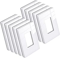 Vista 16 de BESTTEN Placa de pared sin tornillos de 5 segmentos, cubierta de enchufe decorador, placa decorativa para interruptor, serie blanca nieve brillante
