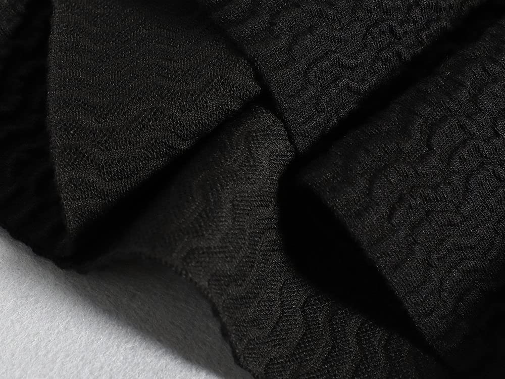 LUKX Röcke Damen,Damen Minirock Schwarz Elastic High Waist Knopf Gestrickt Faltenrock Vintage A-Line Schaukel Gerafft Elegant Herbst Winter Kurzrock Für Mädchen Damen