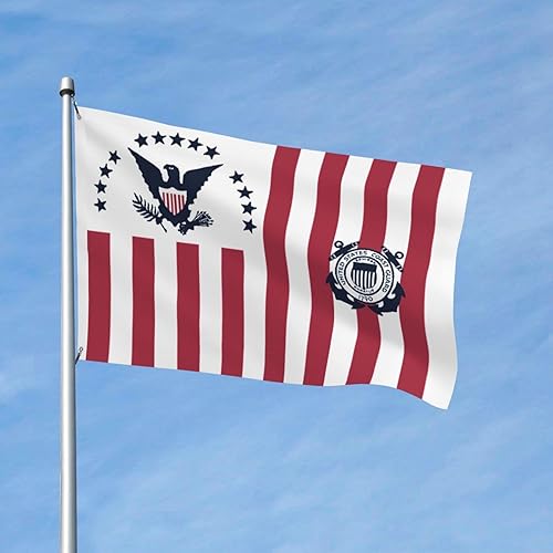 Miniatura 2 de Ensign of the United States Coast Guard (1915-1953) Bandera de 3 x 5 pies, poliéster duradero de doble cara, divertida pancarta decorativa para