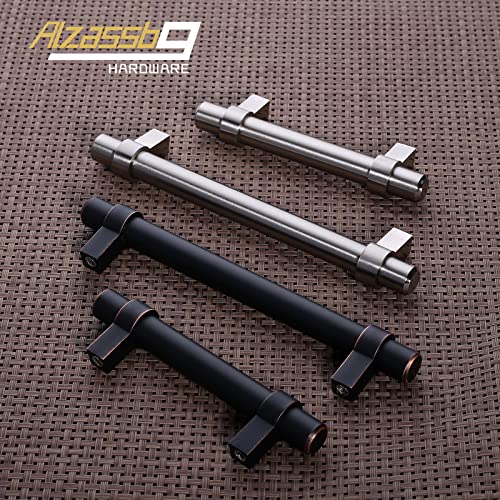 Alzassbg 10 Pack Cabinet Handles Brushed Satin Nickel, 3 Inch(76Mm) Hole Centers Cabinet Pulls Straight Bar Kitchen Hardware Drawer Dresser Handle Pull Al3081Sn #TOP2