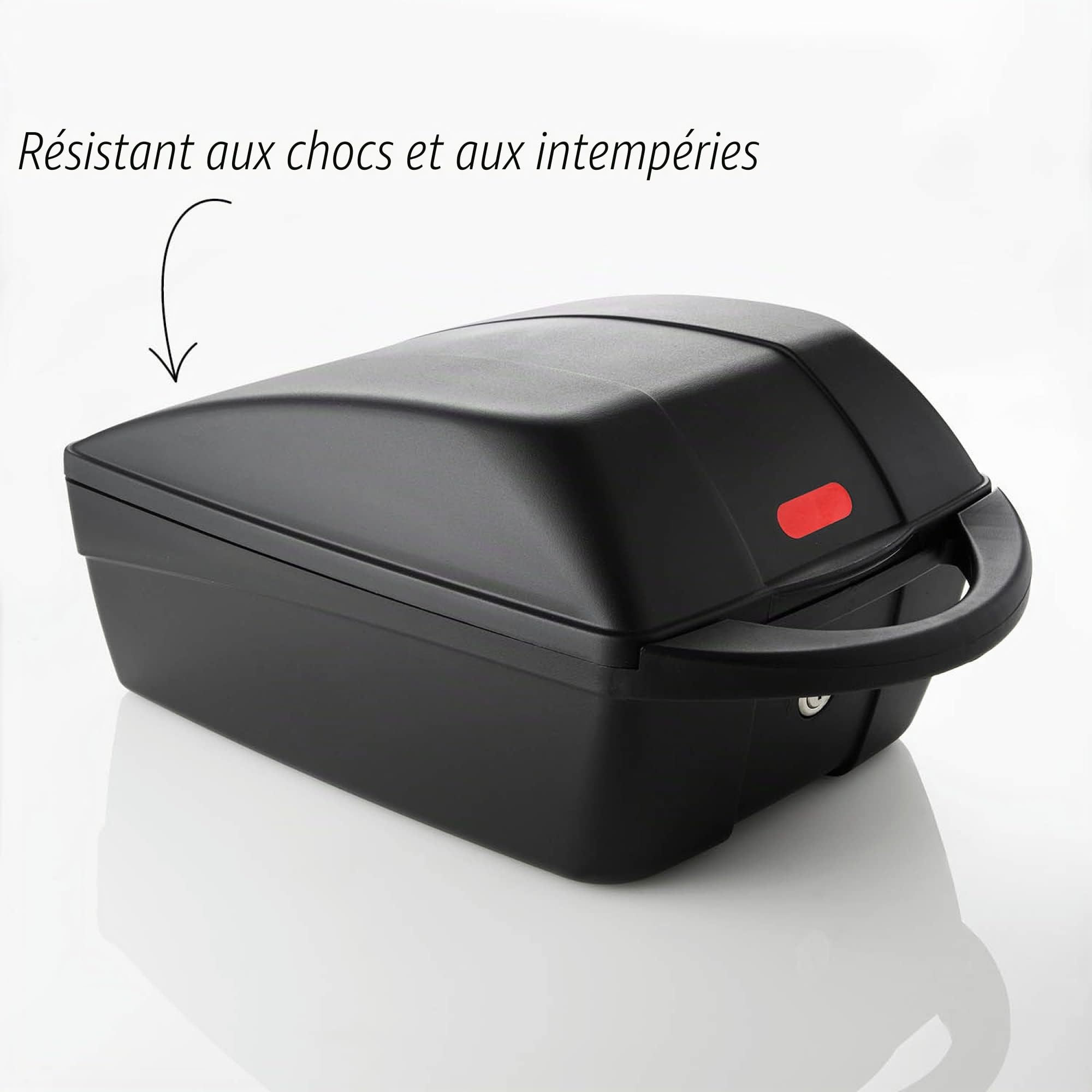 fischer gepäckbox pour Porte-Bagages vélo Volume: env. 15 l, verrouillable, 2 clés incluses, Noir, 19 x 26 x 42 cm