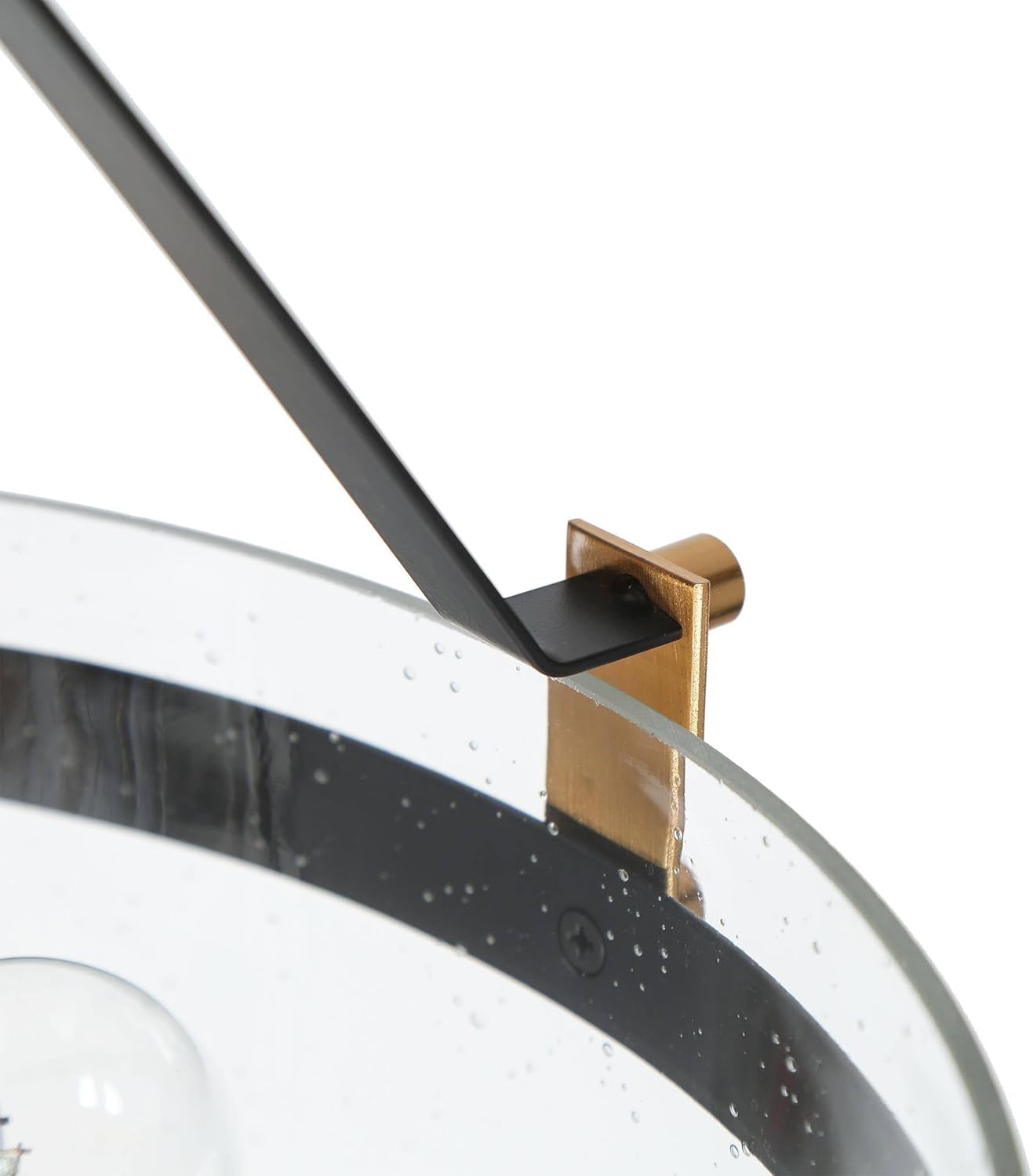 KSANA Semi Flush Mount Ceiling Light, Modern Black Gold 2 Light Ceiling Lights with Seeded Glass Mid-Century Close to Ceiling Lights for Bedroom Entryway Foyer, 12.2" W x 10.2" H