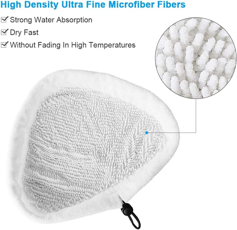 Fushing 6Pcs Steam Mop Pads,Reusable Washable Microfiber Steamer Cleaning Pads Replacement Pads Accessories for Steamboy X5 H2O H20 S302 S001 SKG 1500W Steam Mop
