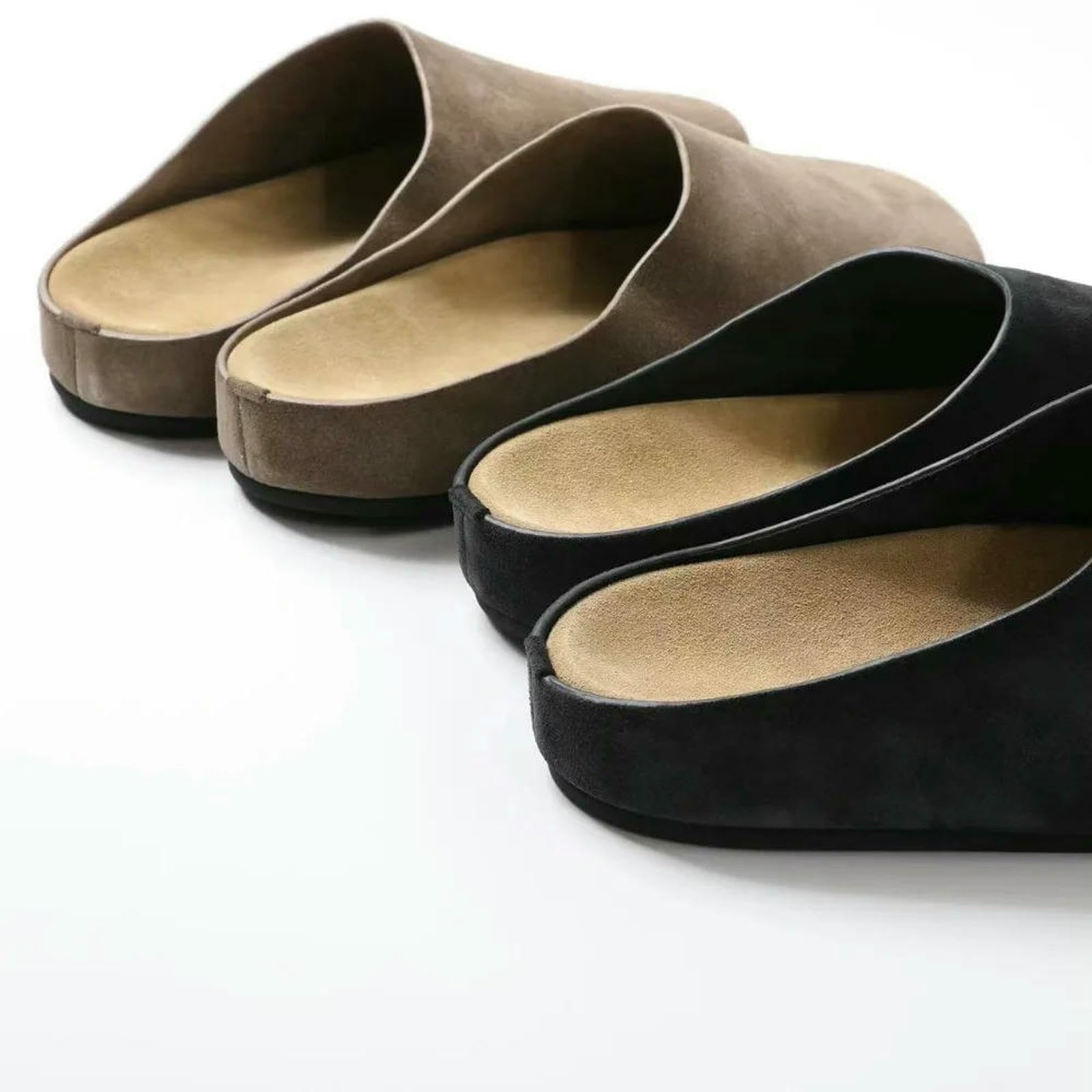 Piżama Kobiety Zamszowe Mules Buty Projektant Płaskie Okrągłe Toe Casual Comfort Slajdy Gruba podeszwa Kapcie Retro Ogród Mule Clog