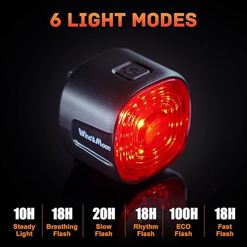Miniatura 4 de Bike Rear Light Rechargeable Taillight Semaho Safety Bicycle Tail Lights for Night Riding