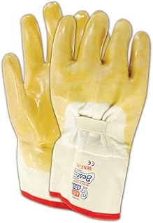 SHOWA 66NF Palm Coated Natural Rubber Glove, Cotton Poly Flannel Liner, Reinforced Safety Cuff, General Purpose Work, Large (Pack of 12 Pairs)