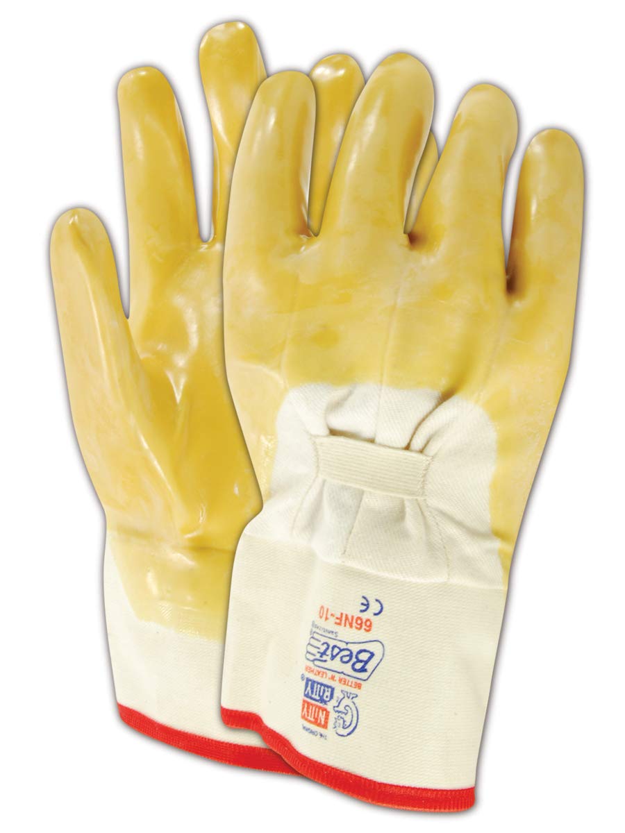 SHOWA 66NF Natural Rubber Latex Palm Coated General Purpose Work Glove with Cotton Liner, Smooth Grip, Large (12 Pair)