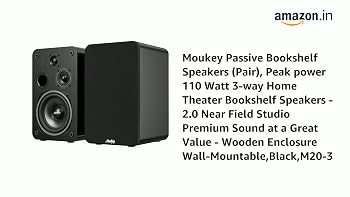 Moukey Passive Bookshelf Speakers (Pair), Peak power 110 Watt 3 ...