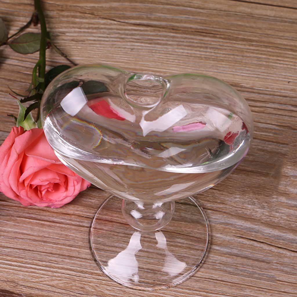BYUTFA Jarrón con Forma de corazón de Cristal, Maceta de Escritorio, jarrón de pie, contenedor para decoración del hogar