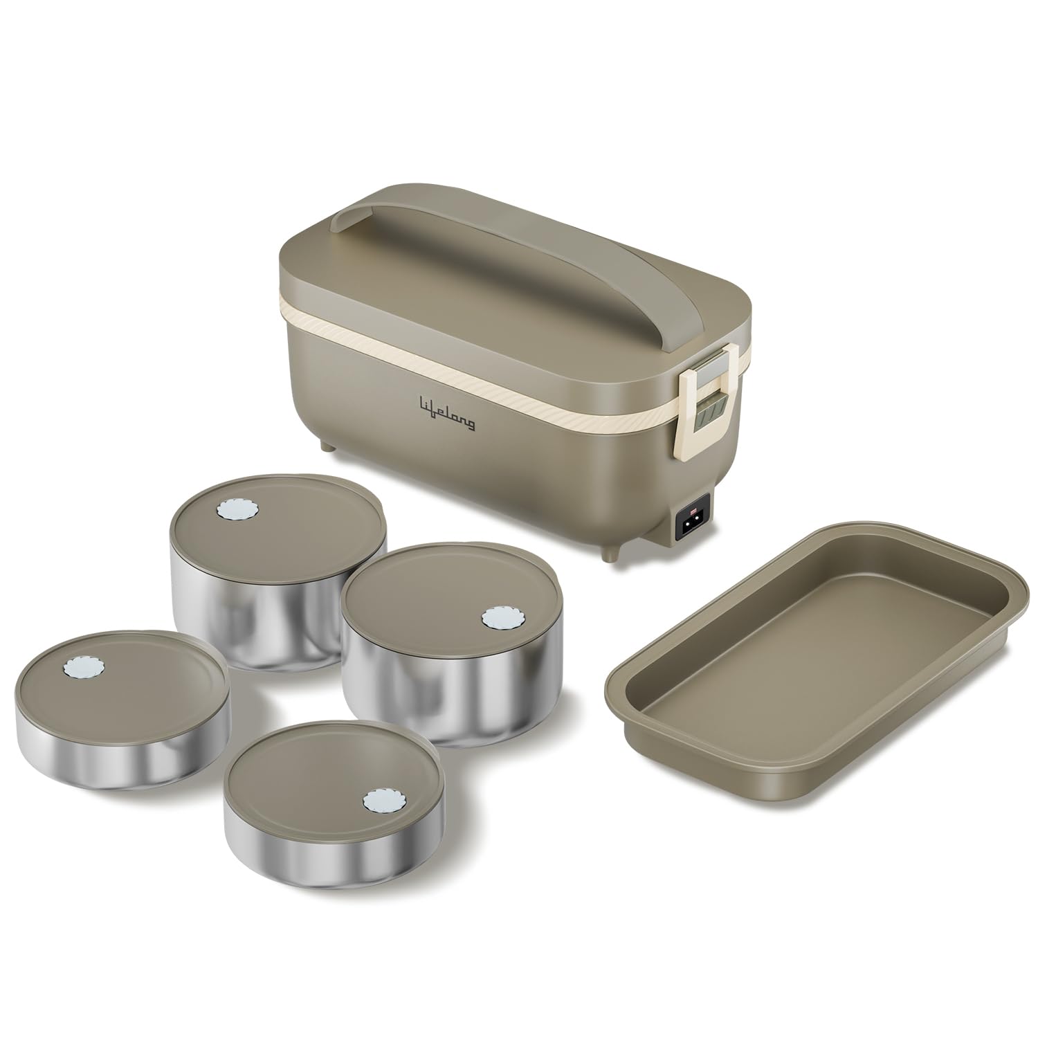 Lifelong Electric Lunch Box | Food Warmer | Set of 4 (2pcs 300ml + 2pcs 175ml) Retains Nutrients & Keeps Food Fresh |Radiation-Free, Plug-and-Heat |Portable, Durable, Shock-Proof | Hot Meals (LLELB01)-image-44