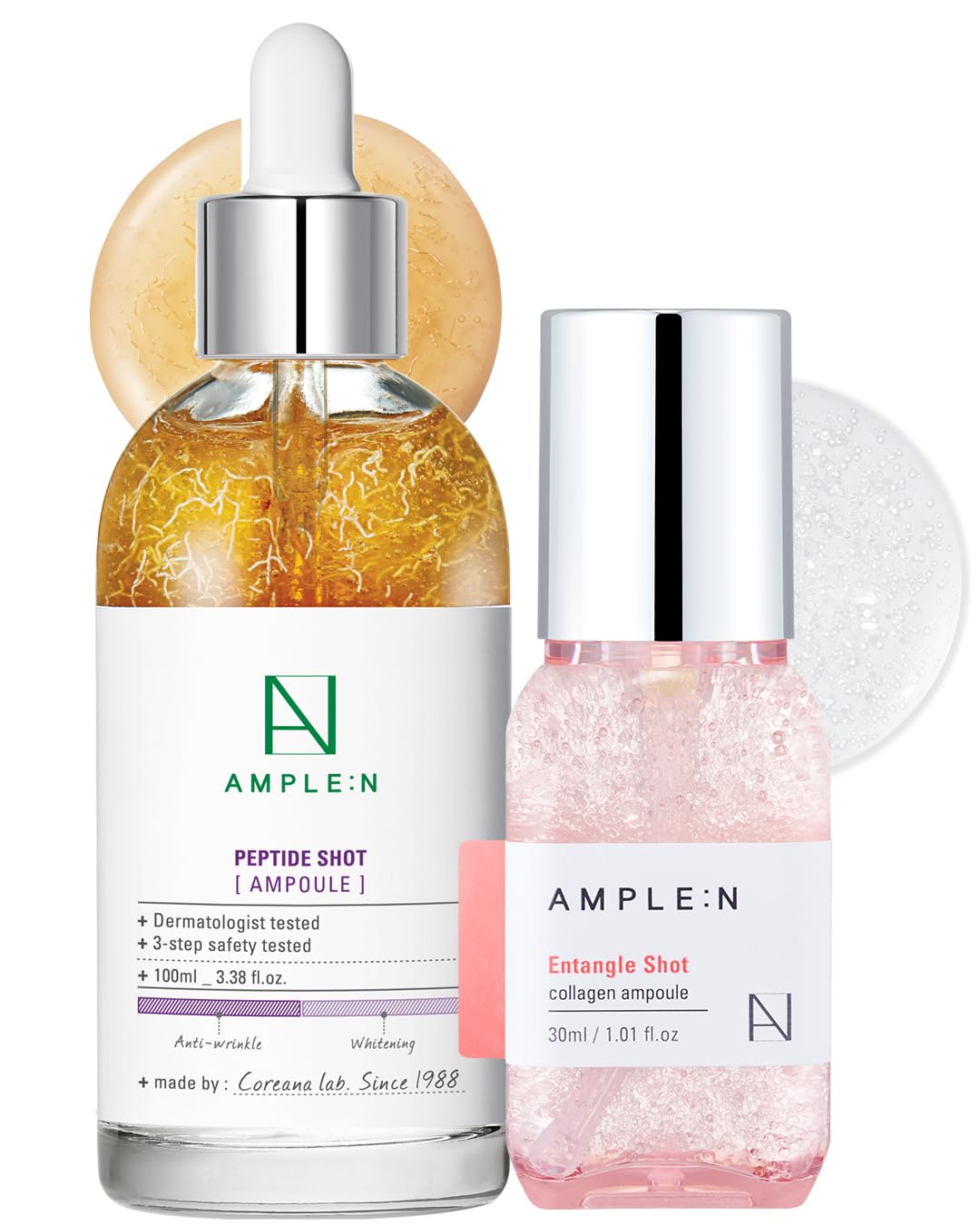 AMPLE:N Peptide Shot Serum 100ml and AMPLE:N Entangle Shot Collagen Serum 30ml Bundle