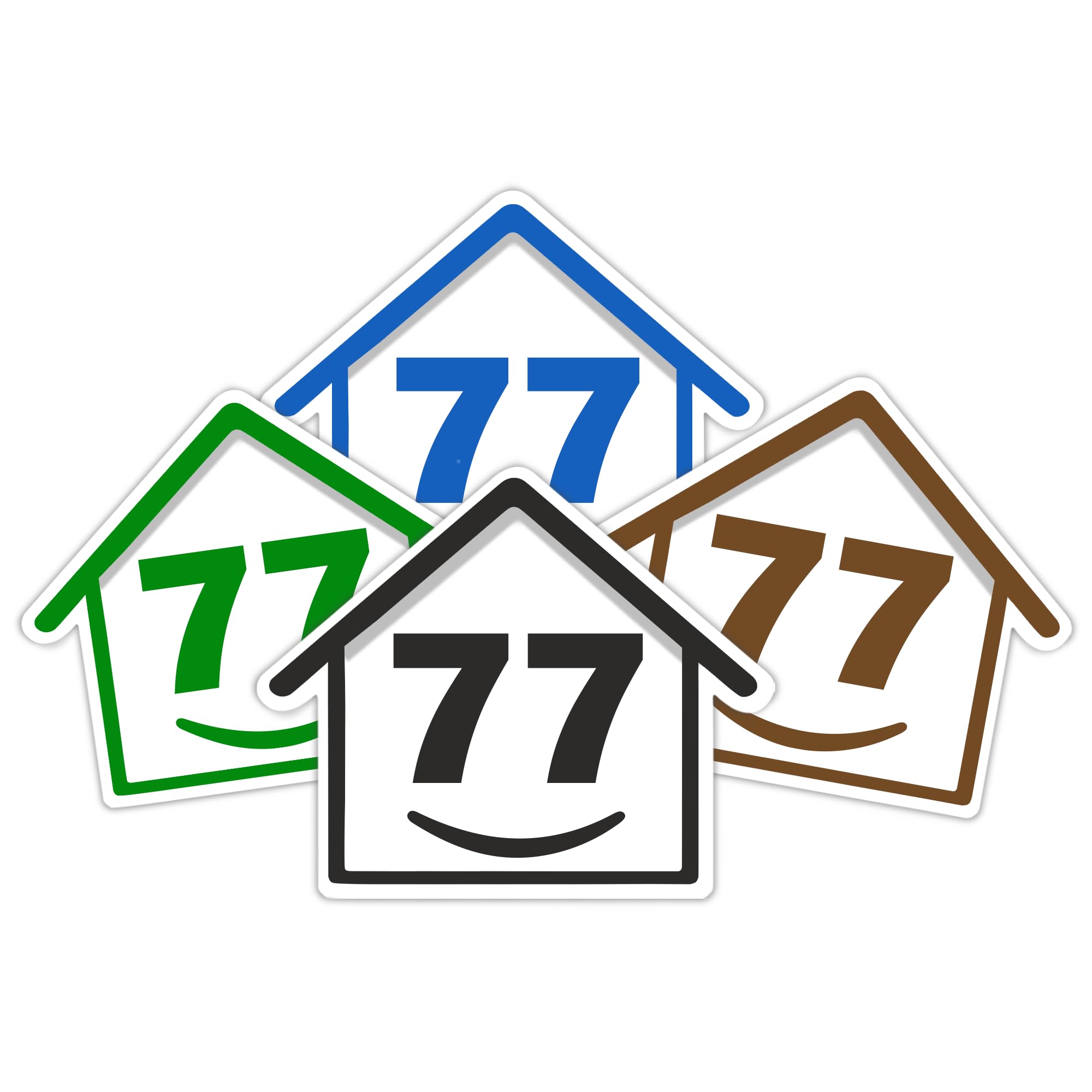 4 x Bin Numbers for Wheelie Bins, 1-99, 15cm ‘Happy House’ Colour Design Dustbin Stickers, Easy Application Stick On Number Stickers - Weatherproof Self Adhesive Vinyl – Blue, Black, Green, Brown (11) — view 95