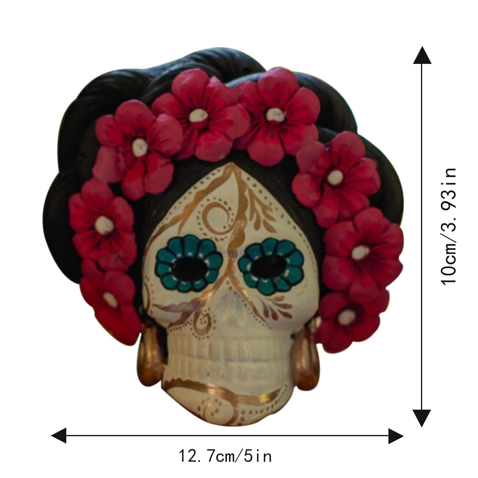 Amazon.co.jp: 死者の日の頭蓋骨像、メキシコの頭蓋骨の装飾 - 樹脂の