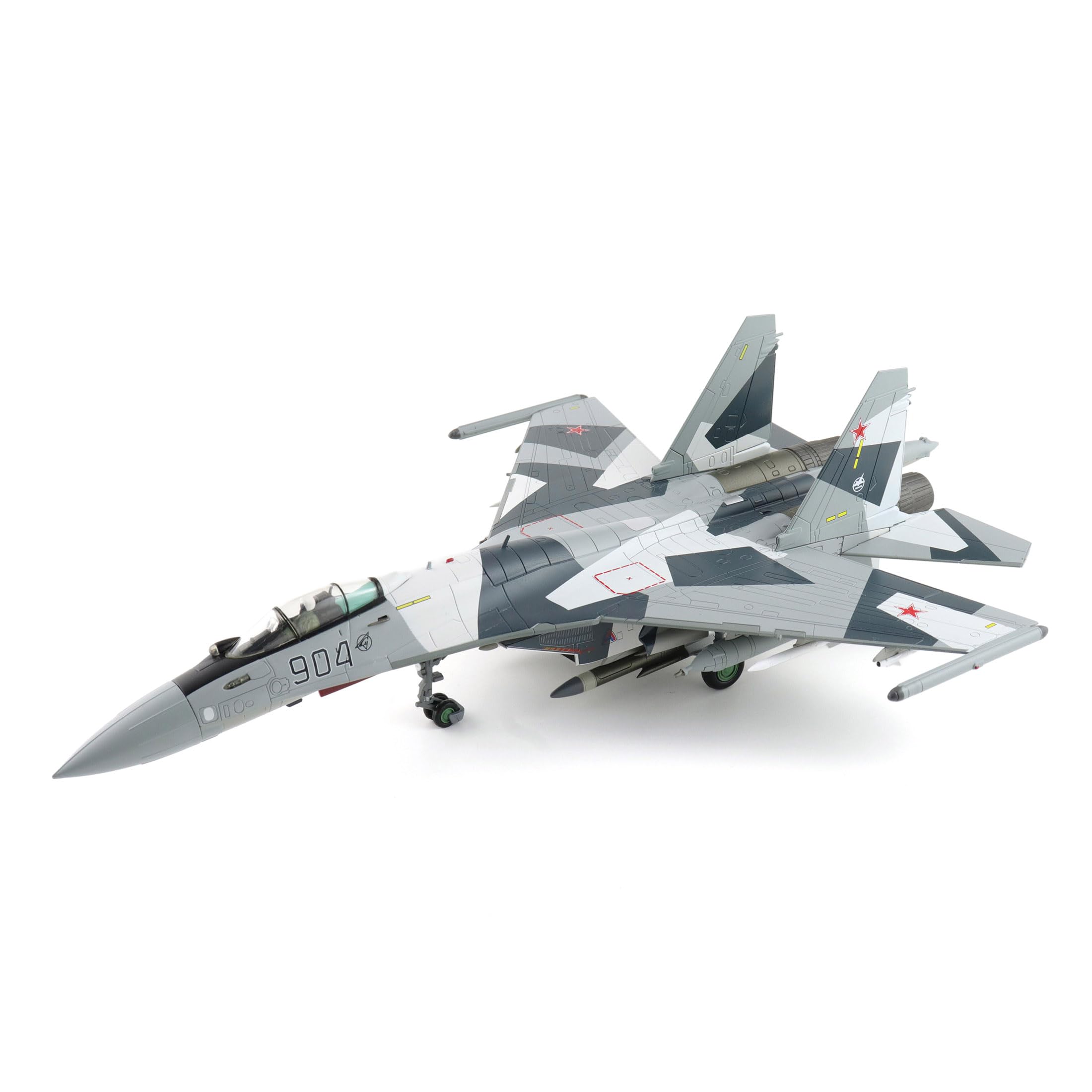 Hobby Master | Replica di aerei militari in scala 1:72 | Su-35 Flanker Prototype 904, Aeronautica militare russa (con 2 x pod ECM, 4 x R-77, 2 x KH-59, 2 x KH-31, 2 x KAB-1500L) | Modello HA5717