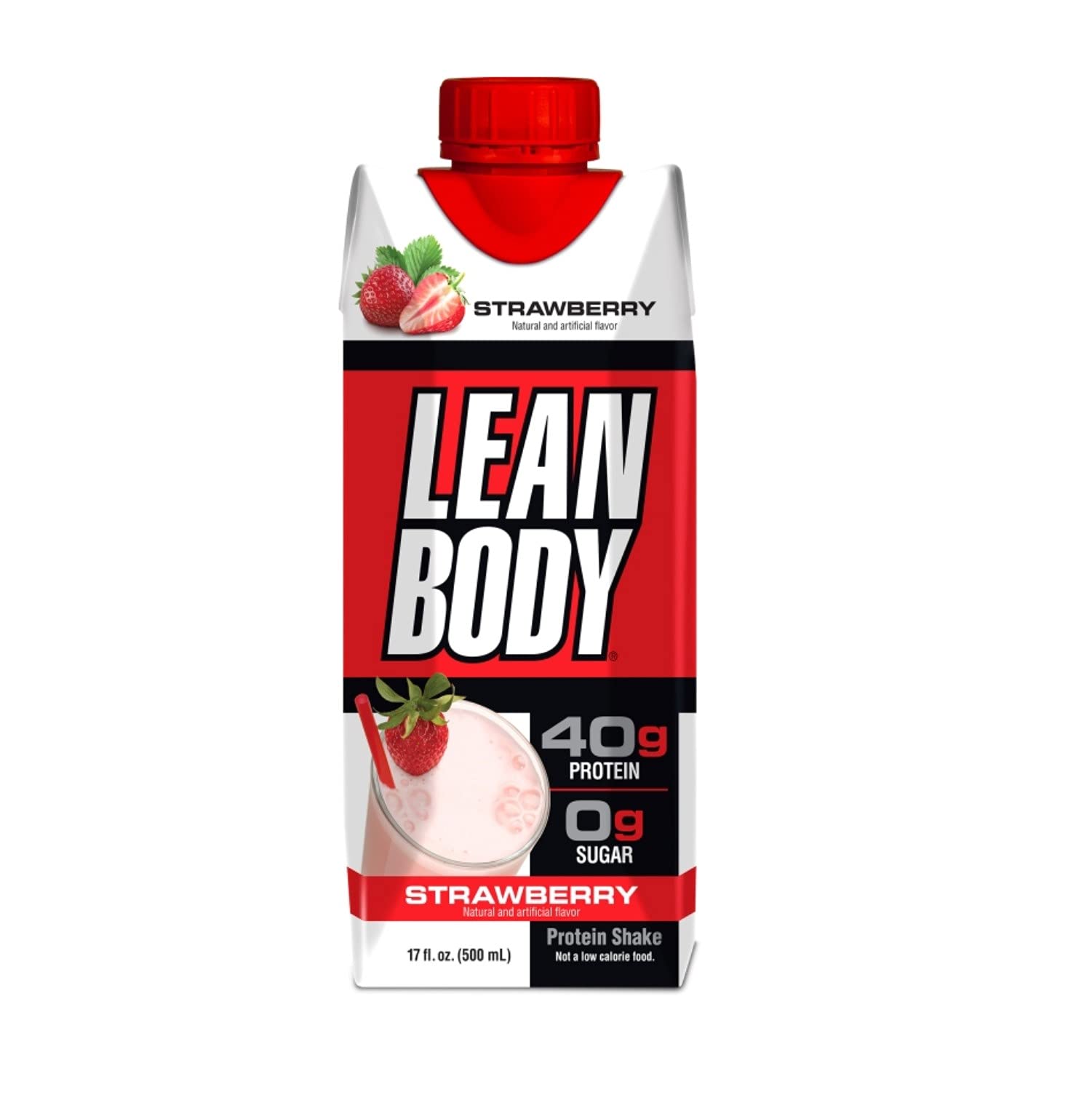 Labrada Lean Body Ready-to-Drink Protein Shake (500ml, Strawberry), 40g Protein, 0g Sugar, Gluten Free, 22 Vitamins & Minerals, Whey Blend