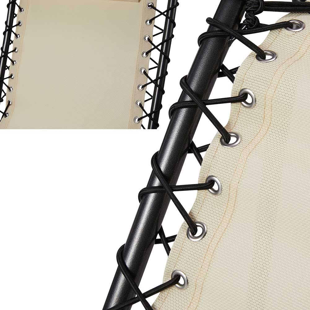 Tectake Aluminium Ligstoel Aurelie - Gestoffeerd - Opvouwbaar - Grijs