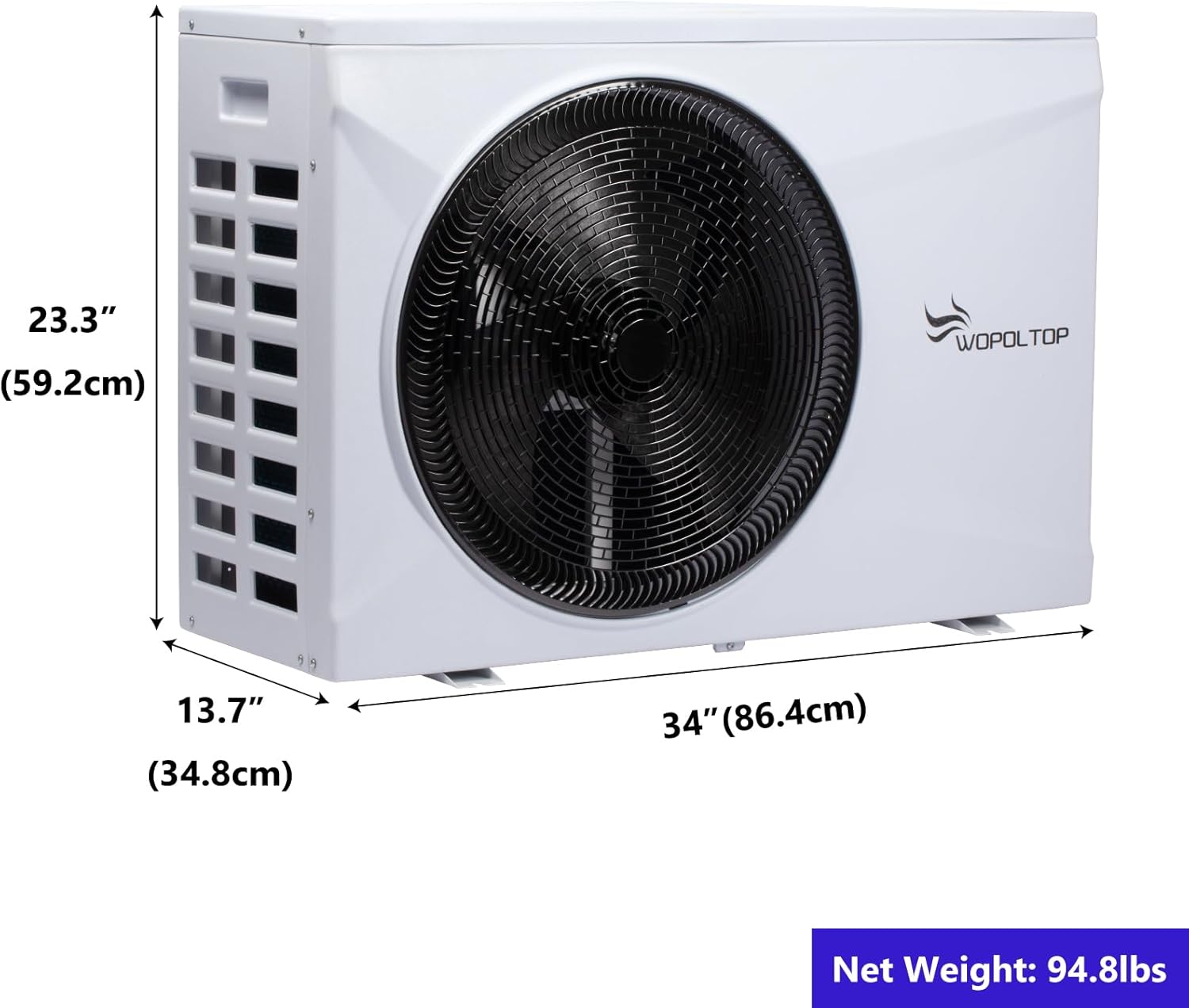 35000 BTU Full DC Inverter Pool Heat Pump for Above and In-ground Pools, Dual Function of Heating and Cooling, 10KW Pool Heater with WiFi Smart Control via APP, 220-240V, up to 7500 Gallons