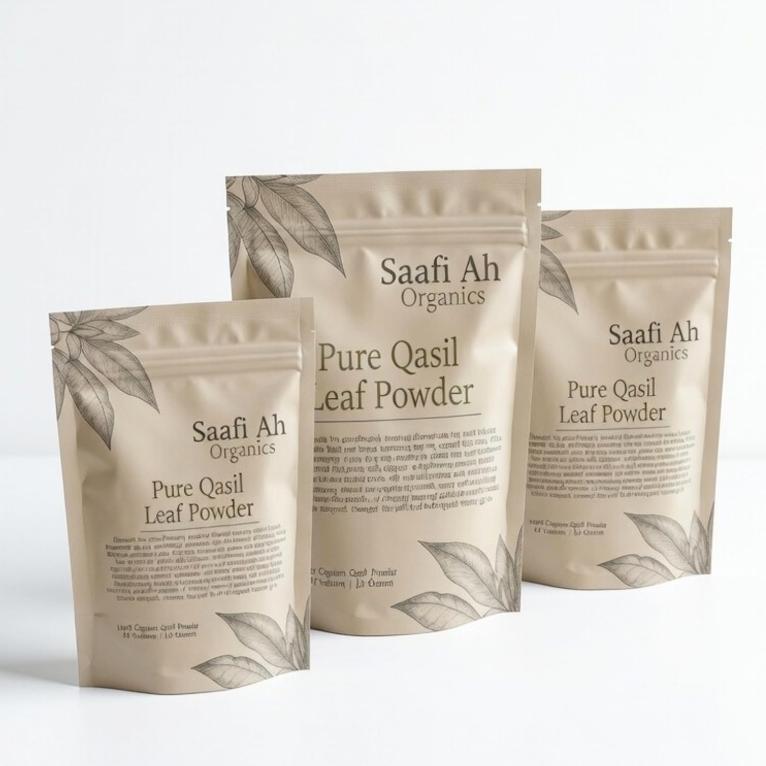 Qasil Powder Natural Leaf Powder, exfoliates, detoxifies, Helps with clogged pores and Blemishes. soap,Used as a Shampoo. (Medium 3 oz)