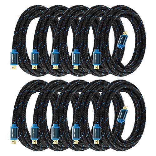 HDMI Cable 4K HDMI 2.0, 6ft, Certified 18Gbps, 4K@60Hz Ultra High-Speed Gaming HDMI Cable, 4K Cable, 10 Pack, UL-Listed