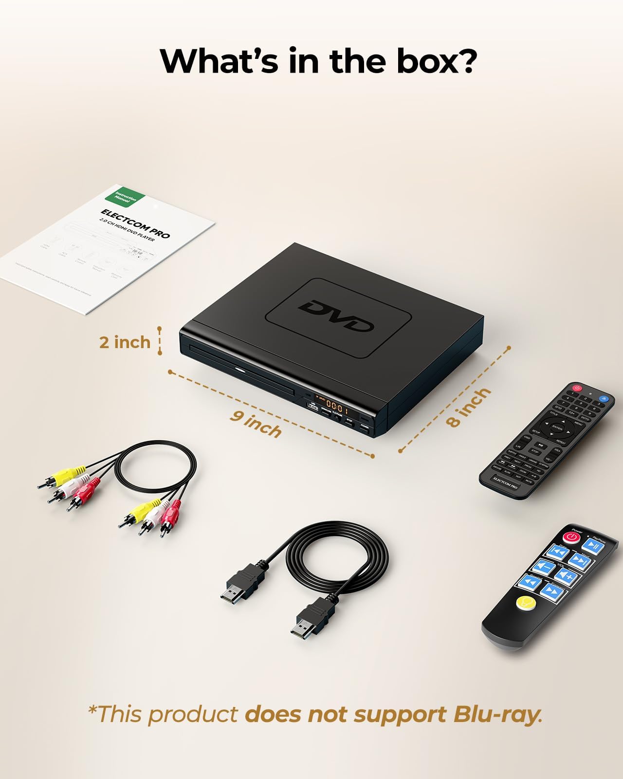 Reproductores de DVD para TV con HDMI, reproductores de DVD que reproducen todas las regiones, reproductor de DVD simple para ancianos, reproductor de CD para sistema estéreo doméstico, incluye cable