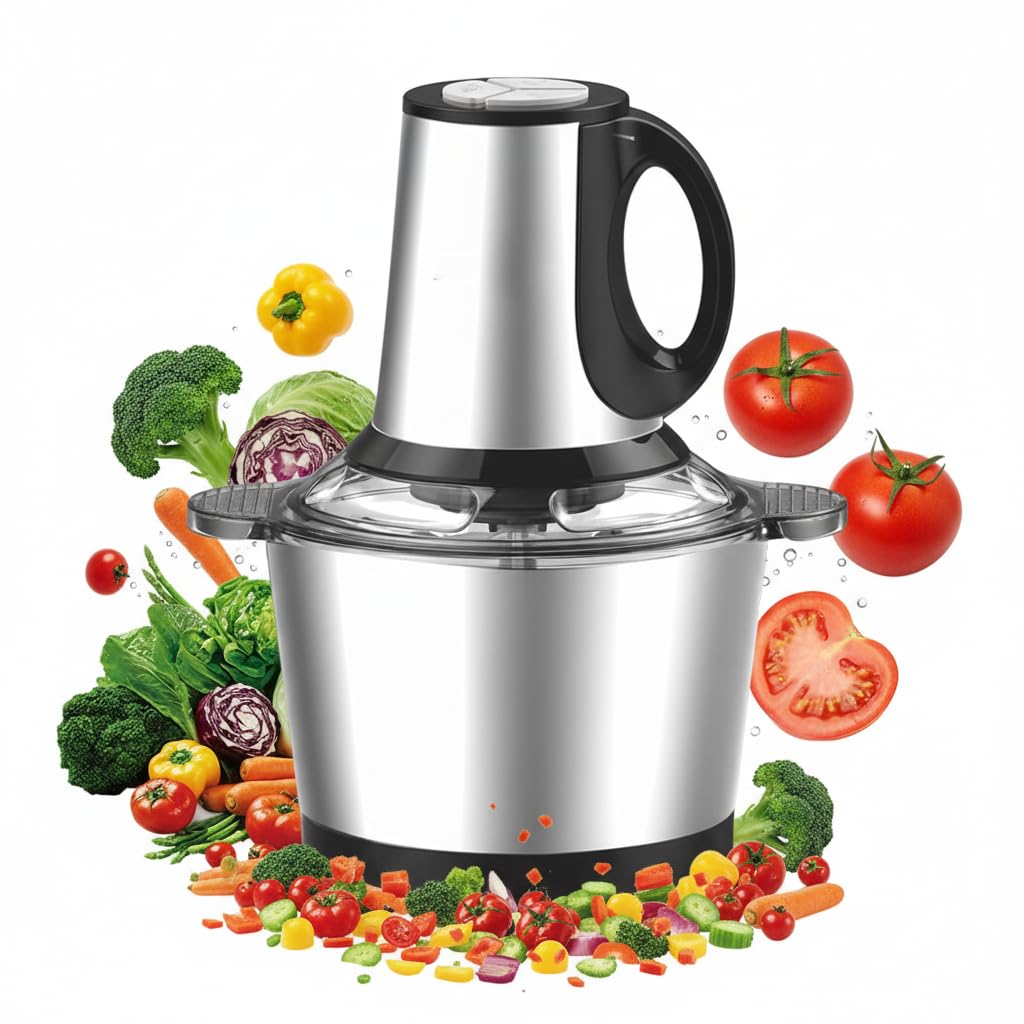 INDIA'S NO.1 Electric meat Grinder, Meat Chopper Machine With Stainless Steel Bowl Heavy Motor - Multi Speed Modes For Kitchen Food Processor, Meat, Vegetables, Onion, Fruits and Nuts Mixer/Juicer (2L)-image-45