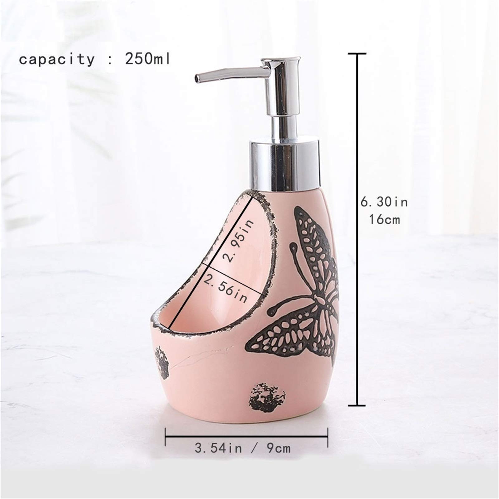 Dispenser per sapone liquido Lozione detergente ceramica Dispenser maniluvio dispenser di sapone Bagno Doccia Lotion Dispenser Soap Dispenser Dosatore Sapone Ricaricabile ( Color : A , Size : LARGE )