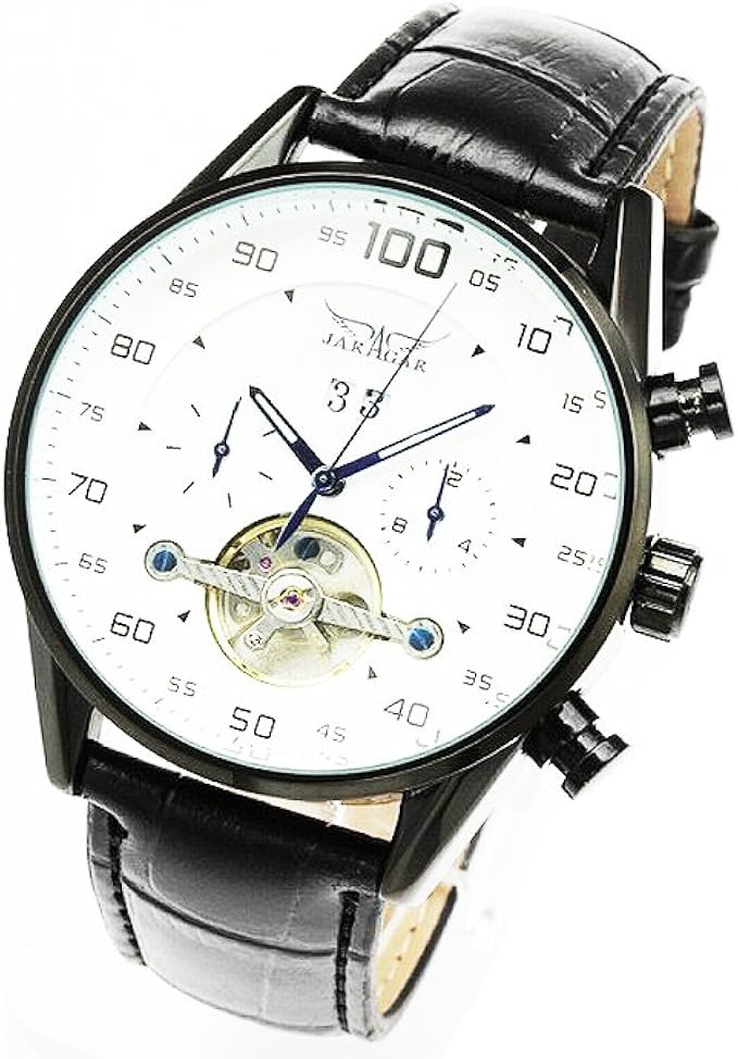 Amazon 自動巻き腕時計 テンプスケルトン ビッグフェイス腕時計 Box 保証書付き ホワイト 文字盤 メンズ腕時計 腕時計 通販