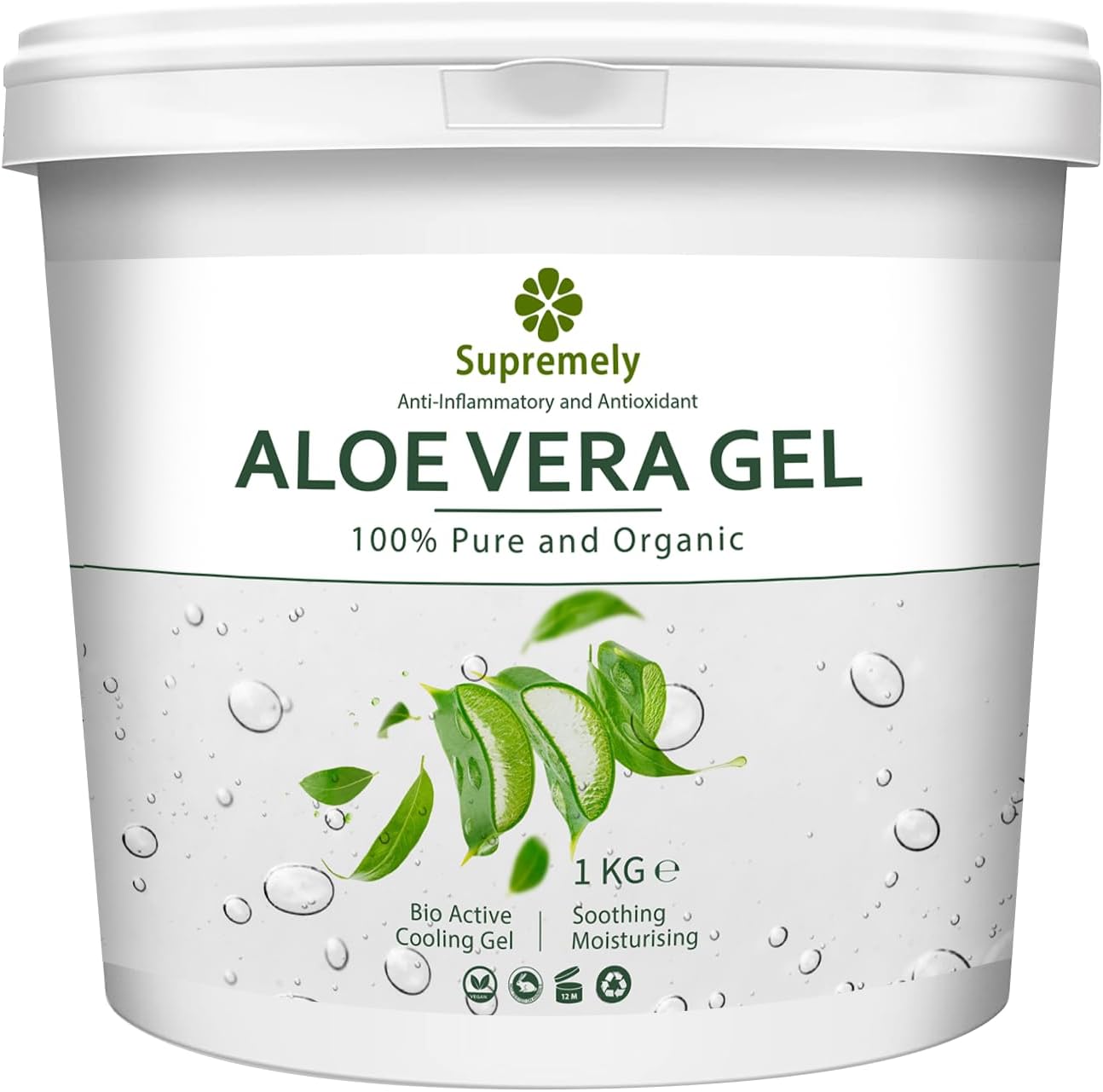 100% Pure Aloe Vera Gel 1Kg | Soothing & Hydrating Multipurpose Gel | Face Body Hair Care Ideal for Sensitive Skin | Pure Freshly Cut From Aloe Farms