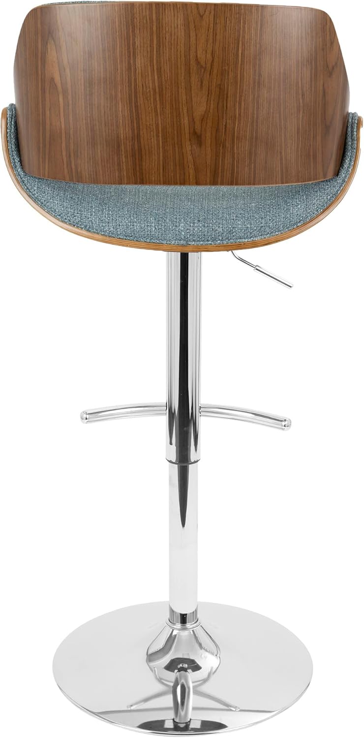 LumiSource Fabrizzi Adjustable Bar Stool, Chrome Bar Stool, Bar Chair, Swivel Bar Stool