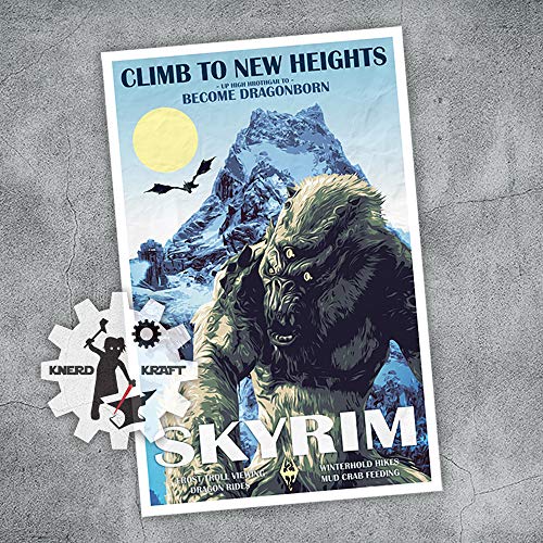 Skyrim - Become Dragonborn - Vintage Travel Poster - 11x17 Skyrim - Become Dragonborn - Vintage Travel Poster - 11x17