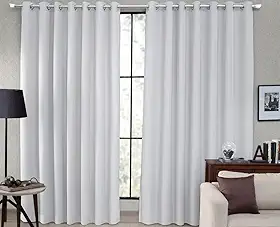 Cortina Tecido Blackout Corta Luz 80% para Sala, Quarto e Escritório 2,70 X 2,30m (Branco Gelo)