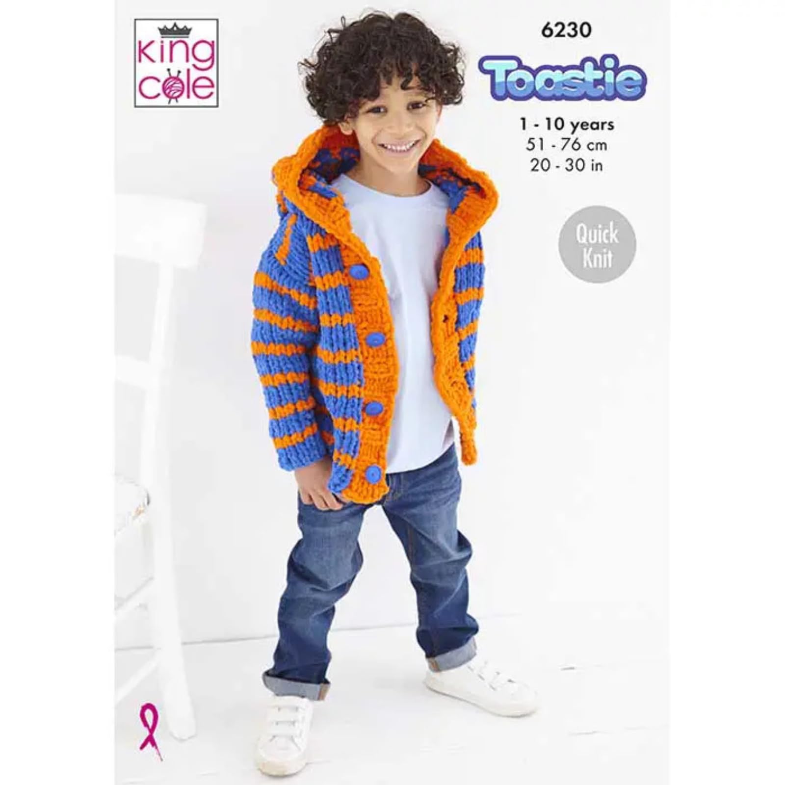 Knitting Pattern Kids Cardigan & Hoodie Quick Knit King Cole 6230