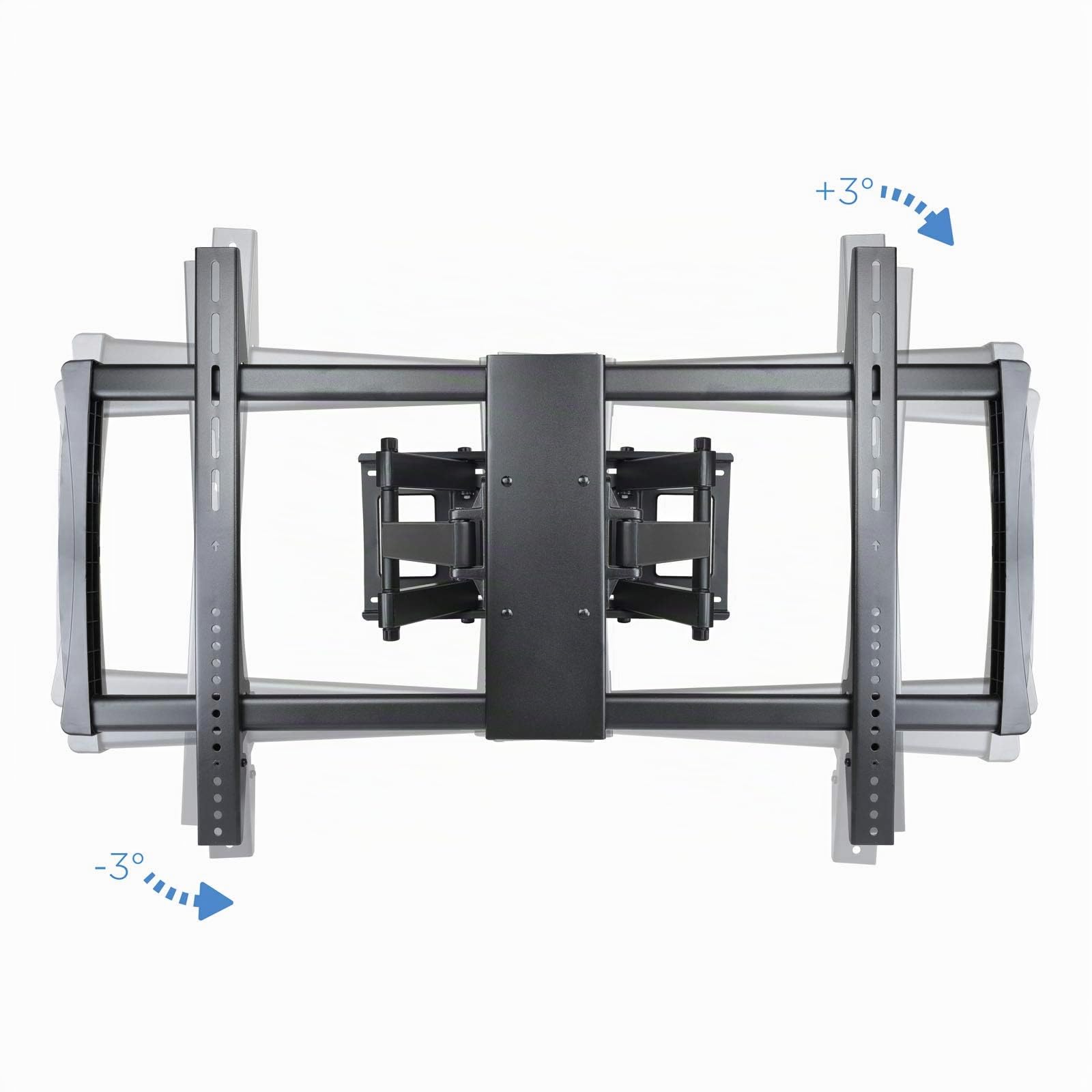 Tooq LP75100TN-B - Soporte de Pared VIDEOWALL para TV de 60" a 100" hasta 80Kg de Peso, Distancia a la parde Desde 70 mm hasta 625 mm, Vesa máximo 600 x 900, inclinación -15+5°, Color Negro