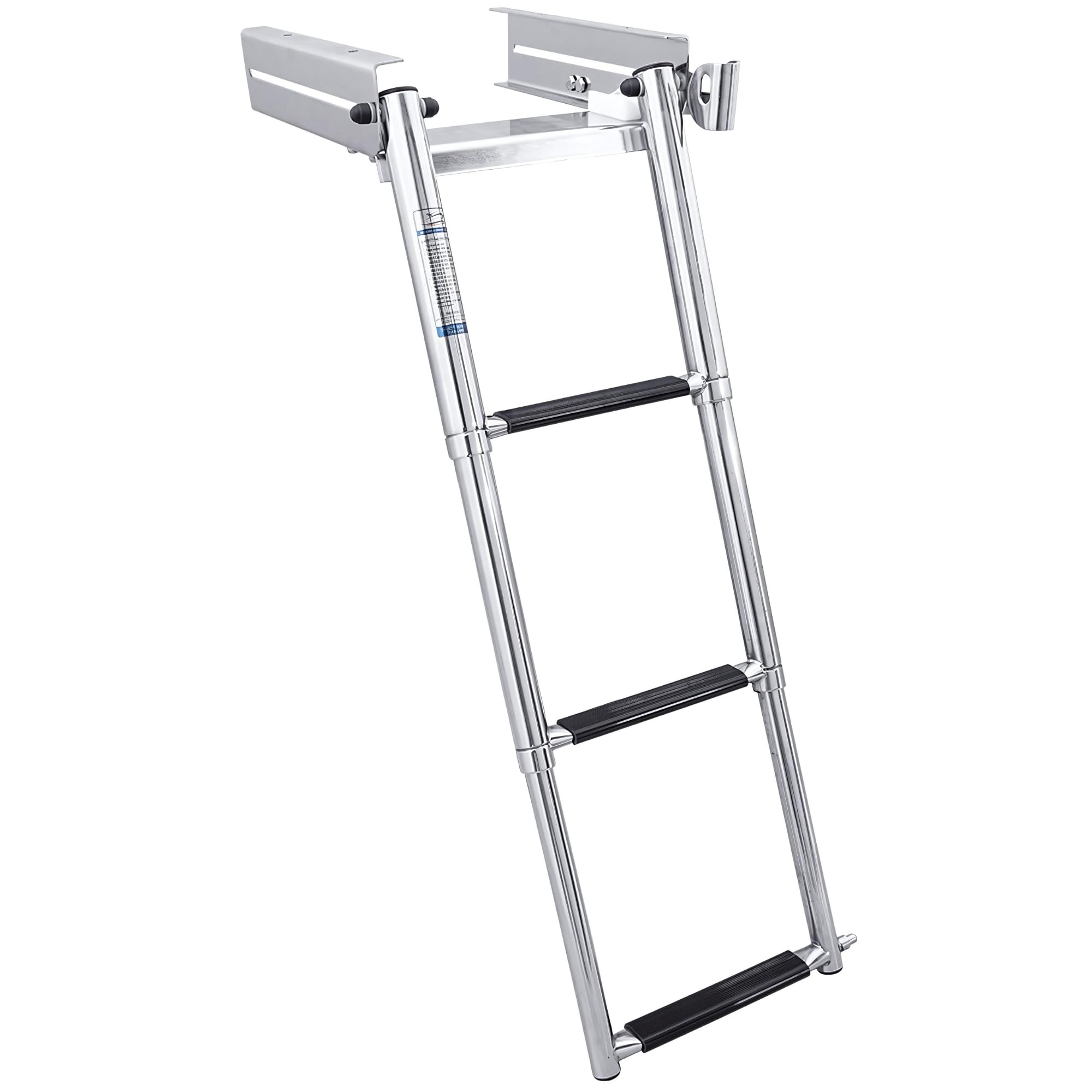 White Water B00351USL Marine 304 Stainless Steel Boat Under Platform Quick Release Ladder, 4 Step