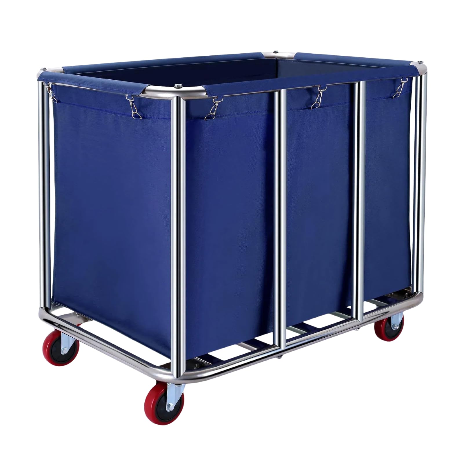 Putzwagen Wagen,Badezimmer WäSchewagen,Mit Abnehmbarer Stofftasche,Kommerziellem Hausmeister Dienstwagen,FüR Hotels KrankenhäUser WäSchereien,Blau,35×26×31in