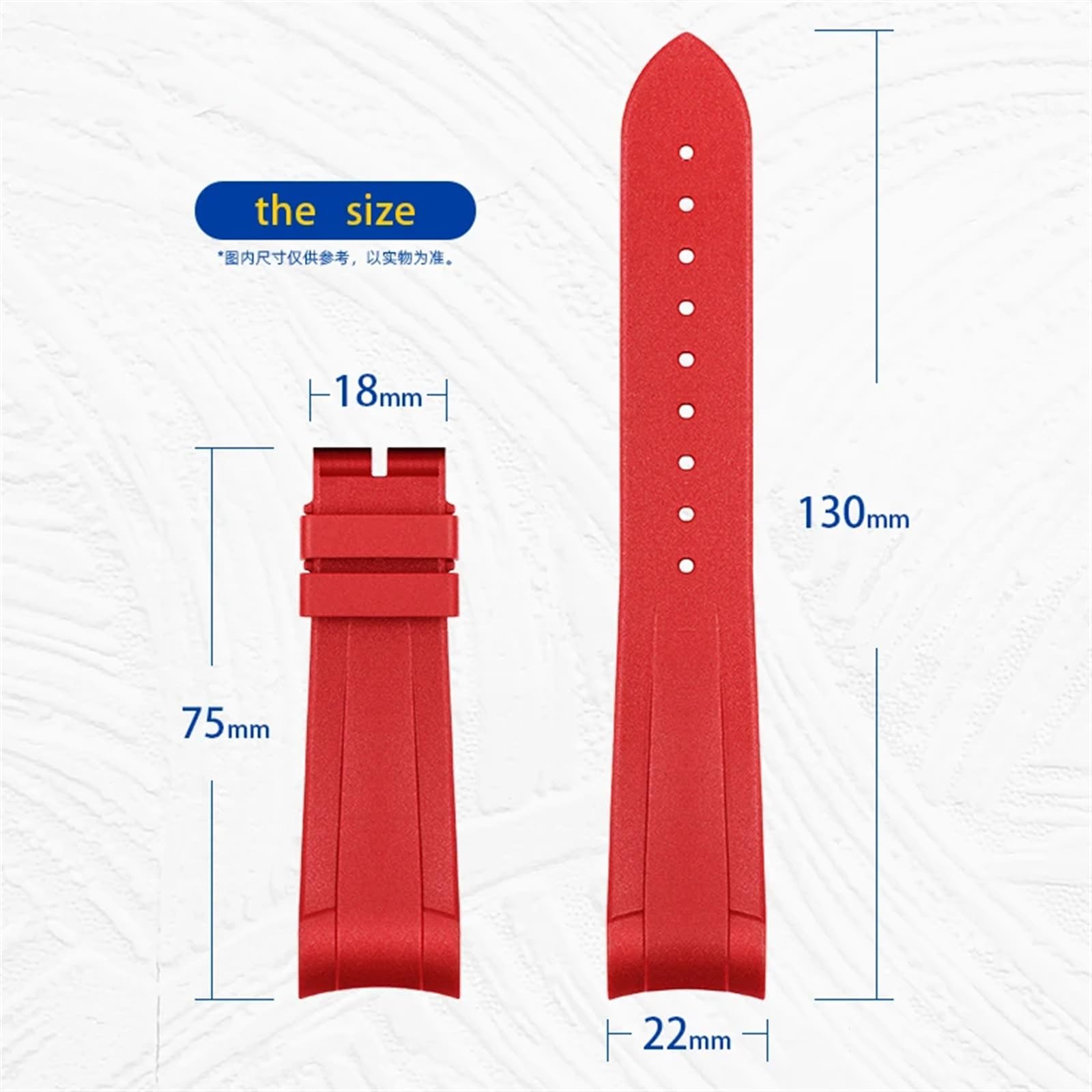 Gummi für Tudor Black Bay GMT Uhrenarmband, gebogenes Ende, Faltschließe, Blau, Rot, 22 mm Armband