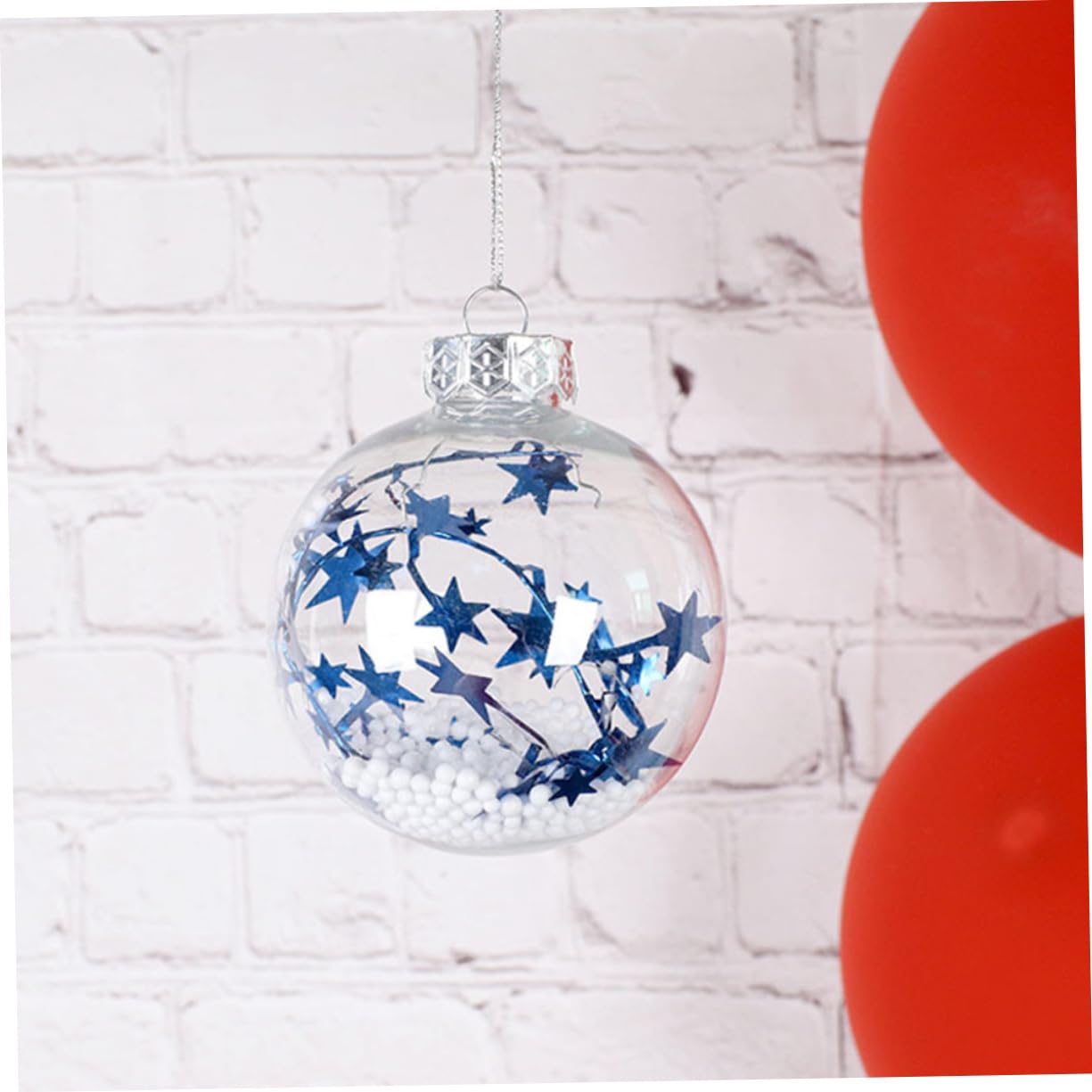 Cabilock 20 Piezas Colgante De Bola Bolas De Navidad De Bricolaje Ornamento del Árbol De Navidad Pelota De Moda Decoración Al Aire Bola Colgante Transparente Bola Transparente Hueco