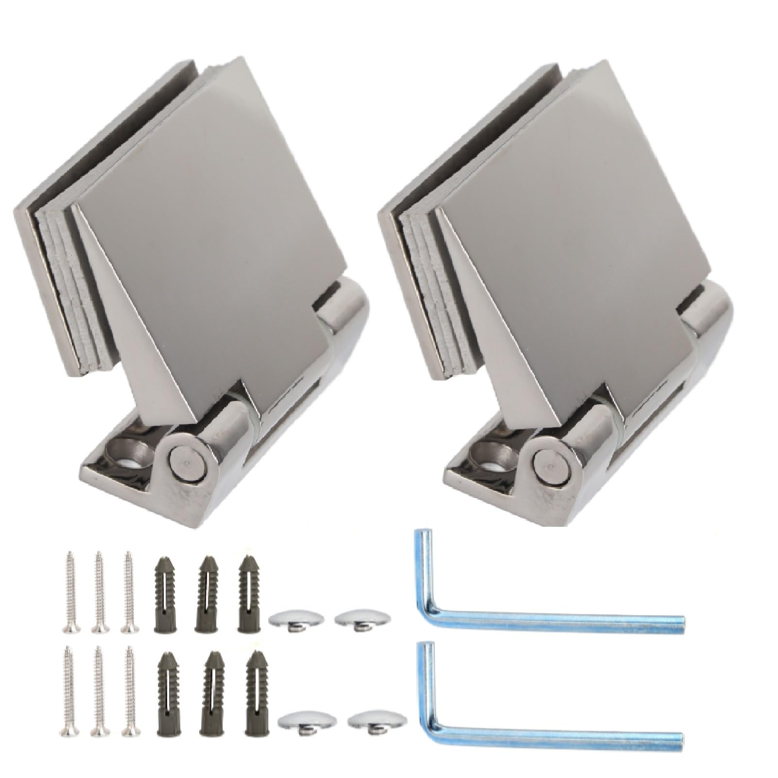 2 cerniere per porta in vetro a 90°, in acciaio inox, per doccia, 8 – 12 mm, per esterni