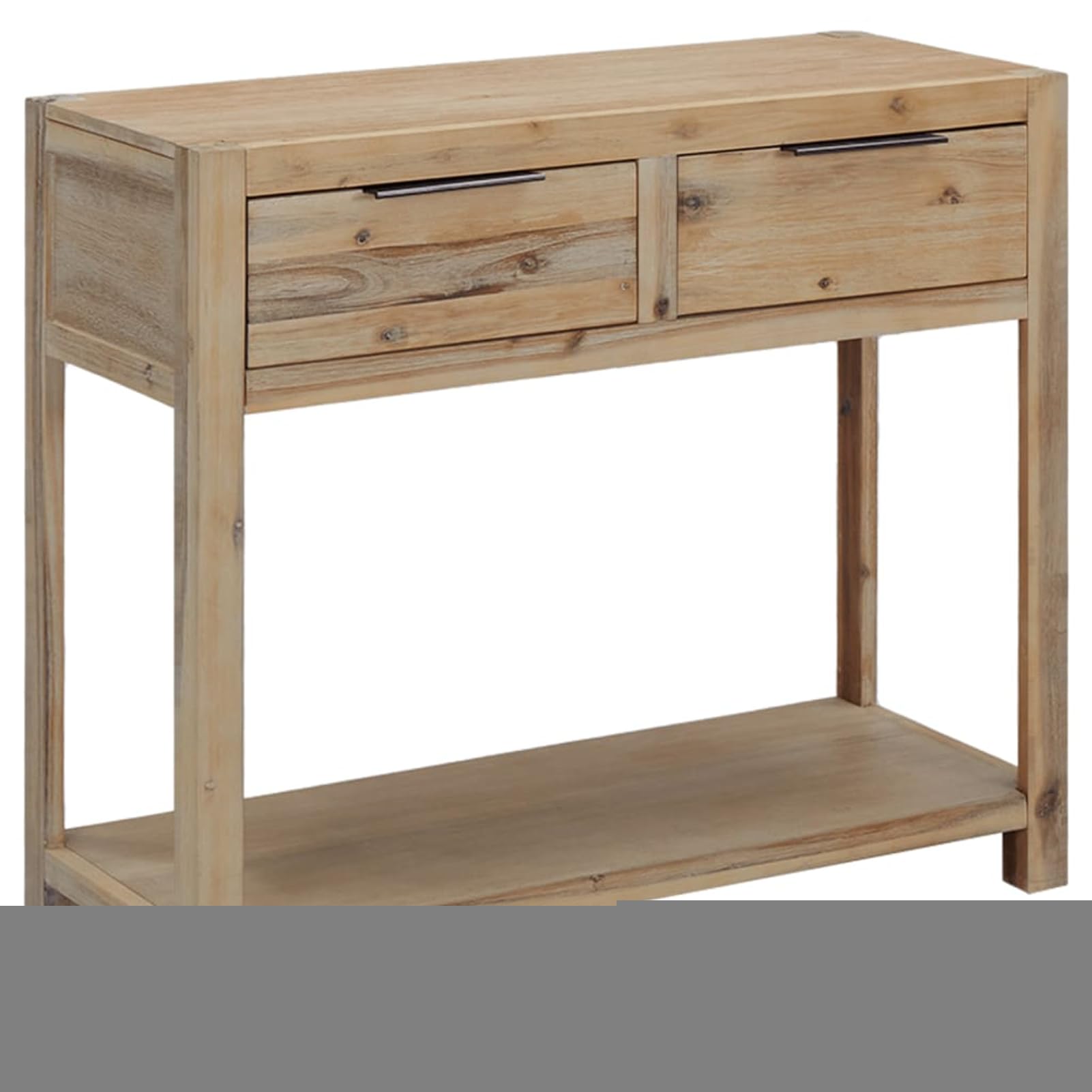 Homgoday Mesa Consola de Madera Maciza de Acacia 82x33x73 cm Mesas auxiliares de salón,Mesa Consola Recibidor Mueble de Entrada Estrecha Clásica