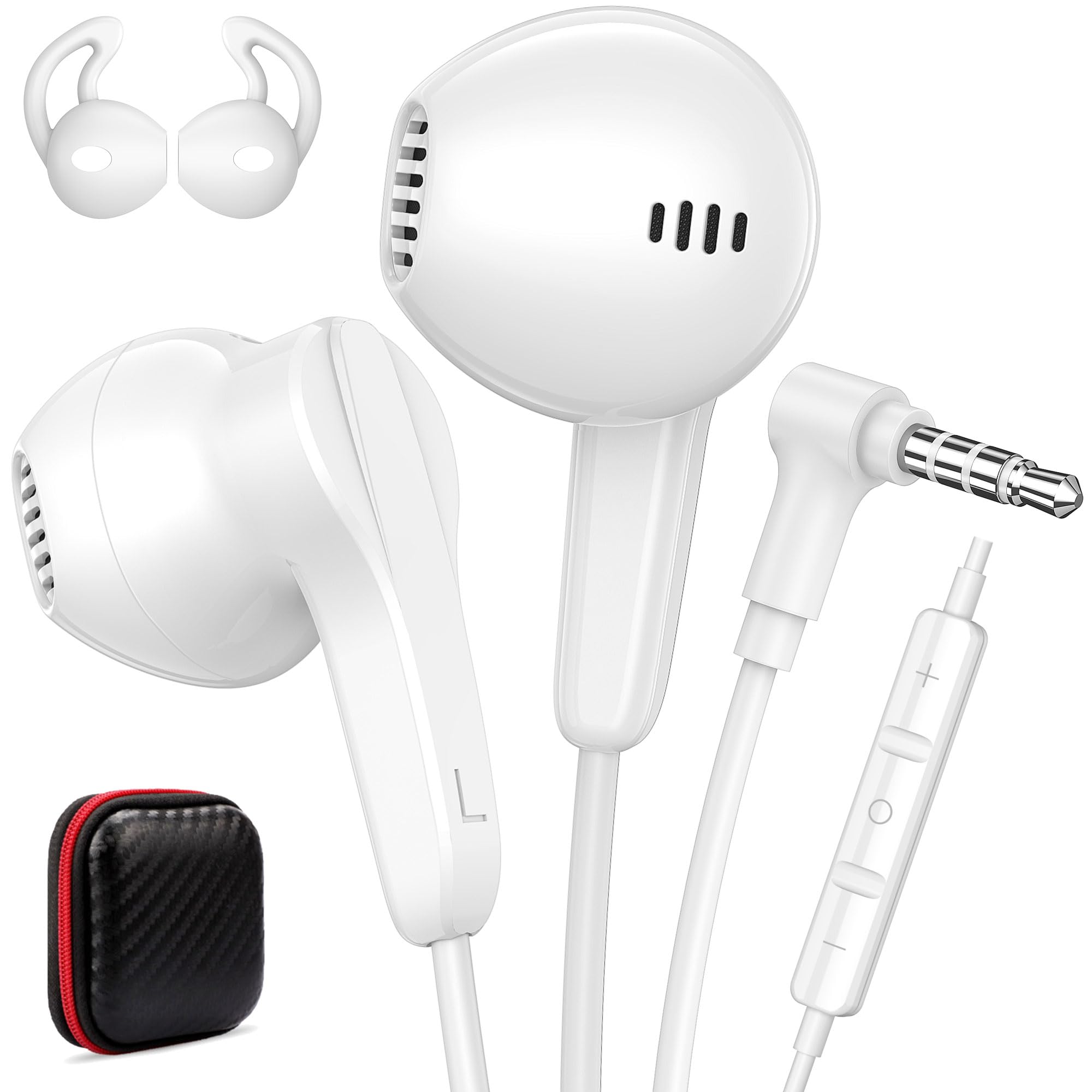 ACANDYA 3.5mm Jack Wired Earbuds with Mic Students School Headphones White | Headphone for ThinkPad for Chromebook Laptop PC Noise Isolation Airplane Earphones for Kindle Fire/iPod for iPhone 6 5S MP4-picture-11