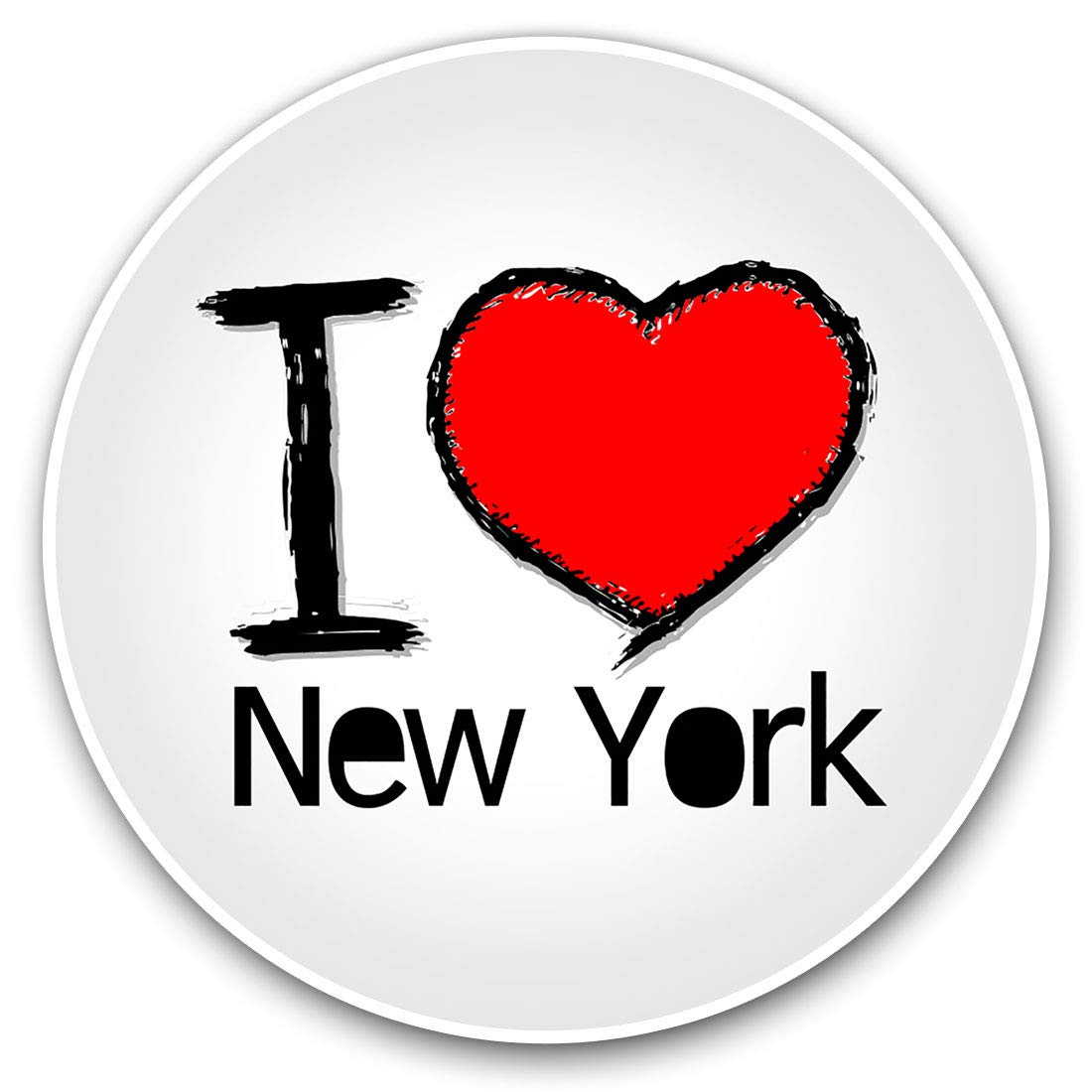 Destination Vinyl Ltd I Love New York Nyc America Usa 7752 Vinyl Stickers (Set Of 2) 7.5Cm - I Love New York Nyc America Usa #7752