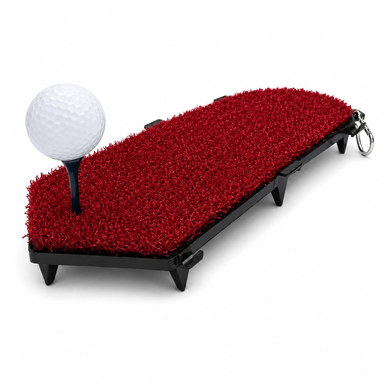 JD Brands Winter Golf Fairway Mat, 8 Spikes, Guide Clips & Carry Clip (Red)
