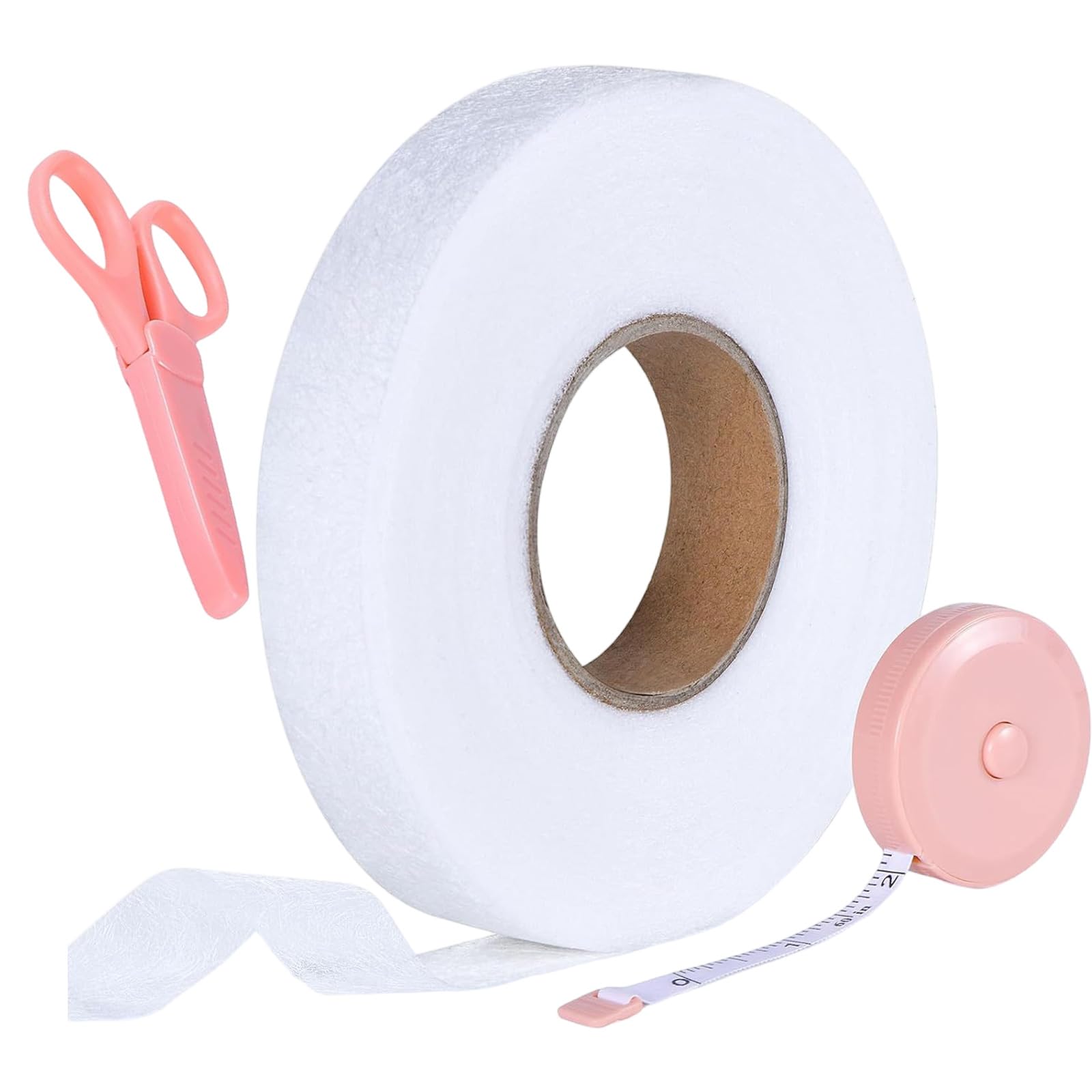 Kalttoy Iron-on Hemming Tape with Scissors Ironing Hems Tape Easy to Iron Hemming Fabric for Patching Small Holes and Cracks Hems on