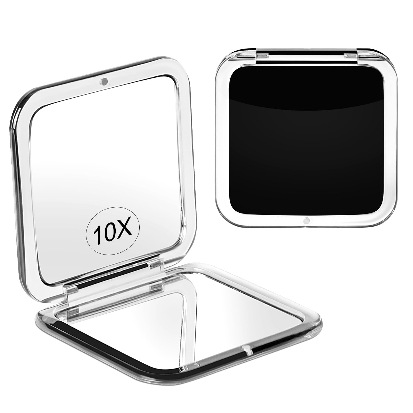 Buildcon Small Magnifying Mirror 10X, Compact Travel Mirror for Purse, Portable Handheld Mini Mirror with 10X Magnification, 3.3 x 3.3 Inch Acrylic for Makeup and Skincare-image-19